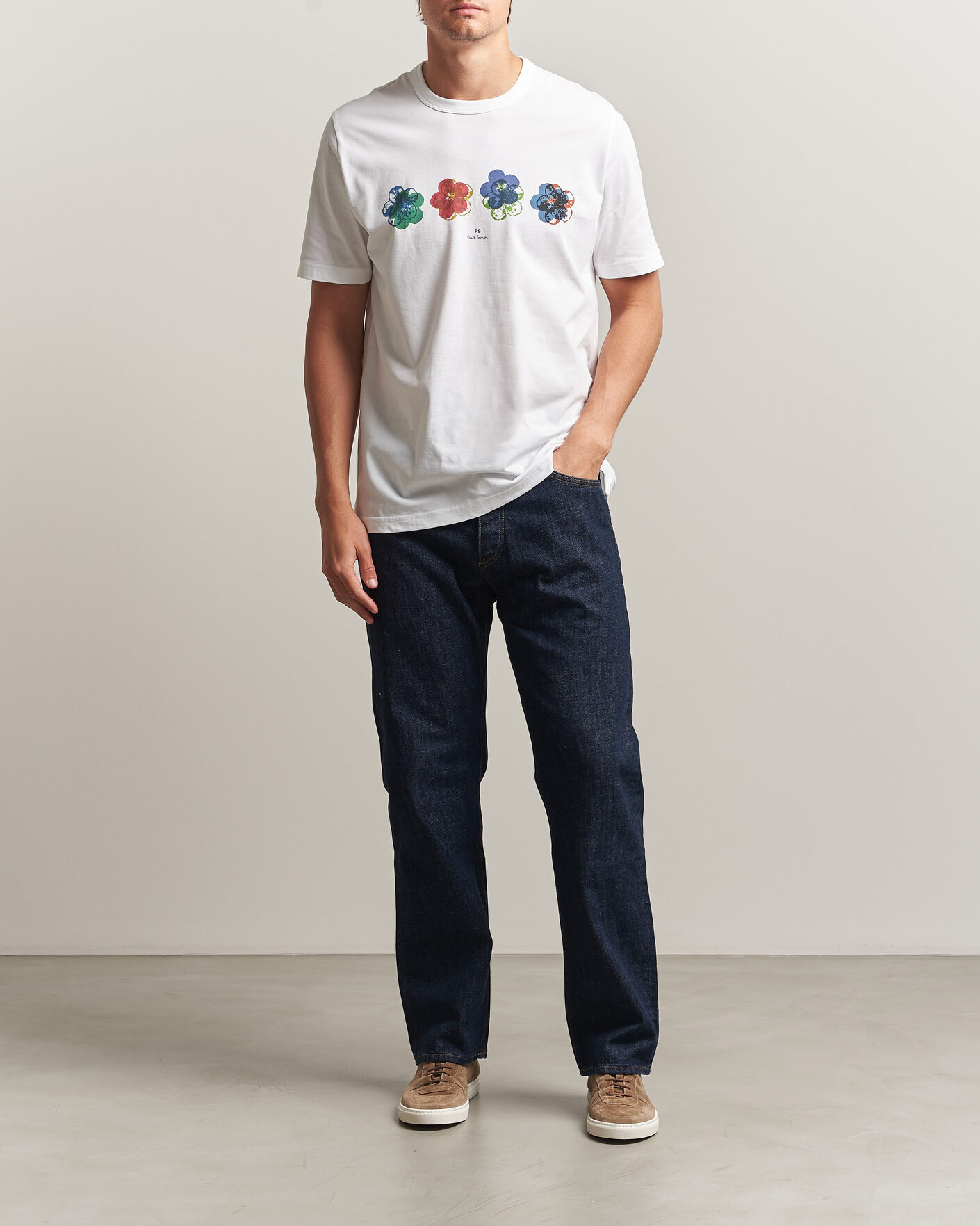 Hombres | Camisetas | PS Paul Smith | Flower Crew Neck T-Shirt White