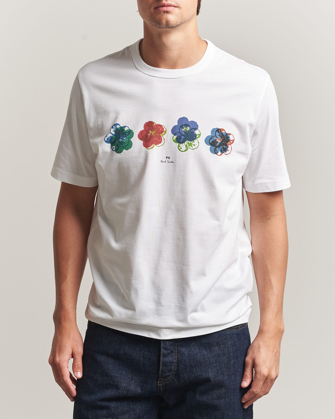 Hombres | Camisetas | PS Paul Smith | Flower Crew Neck T-Shirt White