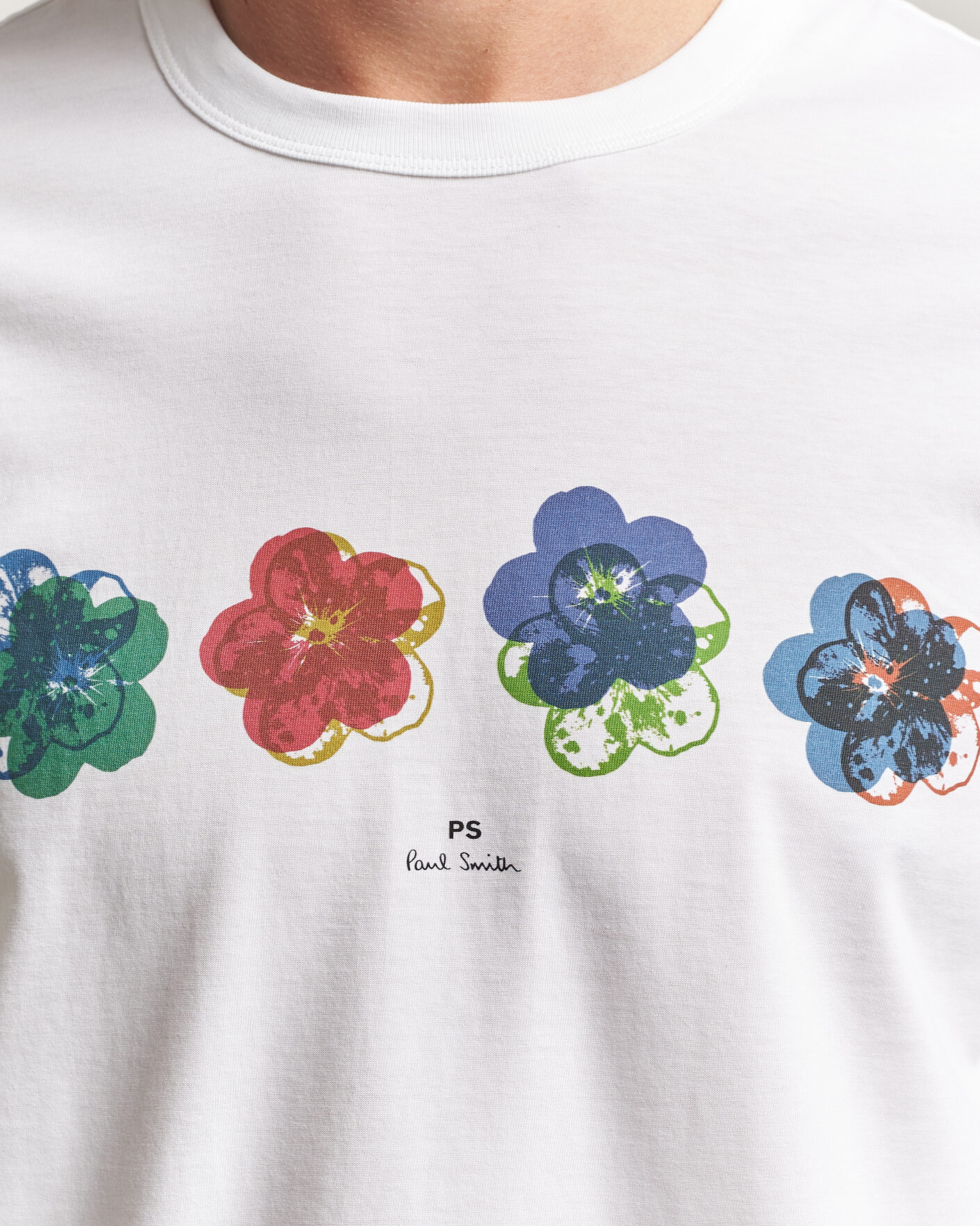 Hombres | Camisetas | PS Paul Smith | Flower Crew Neck T-Shirt White