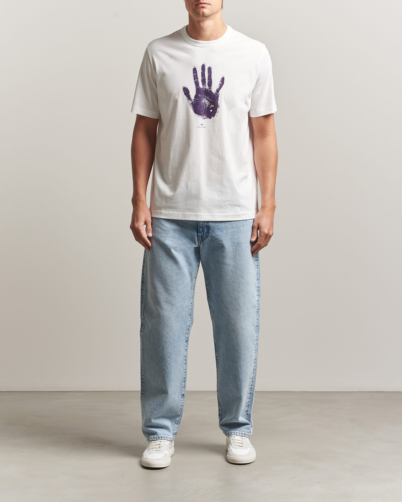Hombres | Camisetas | PS Paul Smith | Hand Crew Neck T-Shirt White