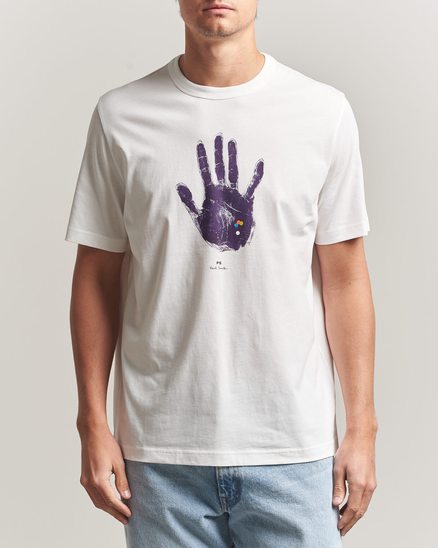 Hombres | Camisetas | PS Paul Smith | Hand Crew Neck T-Shirt White