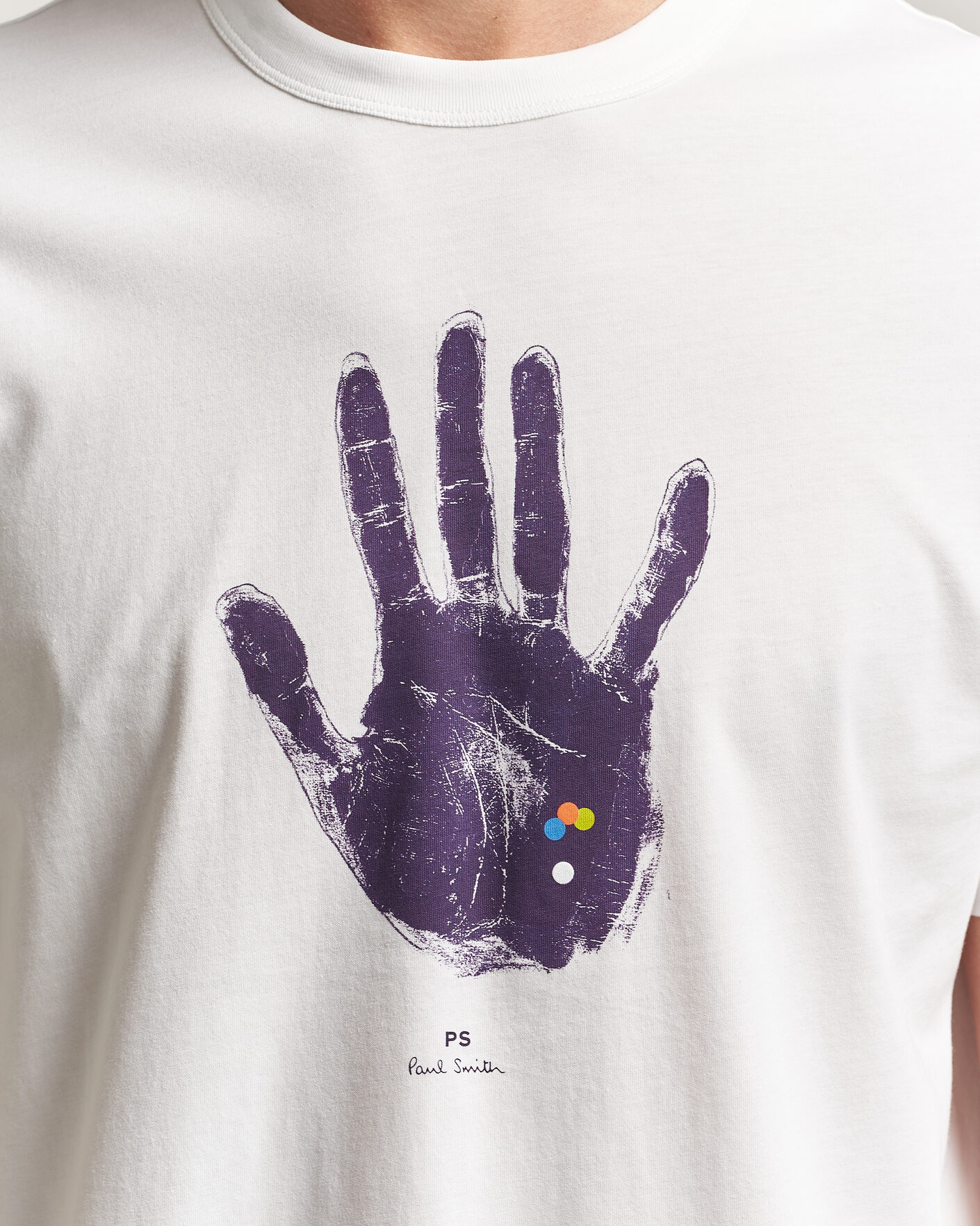 Hombres | Camisetas | PS Paul Smith | Hand Crew Neck T-Shirt White