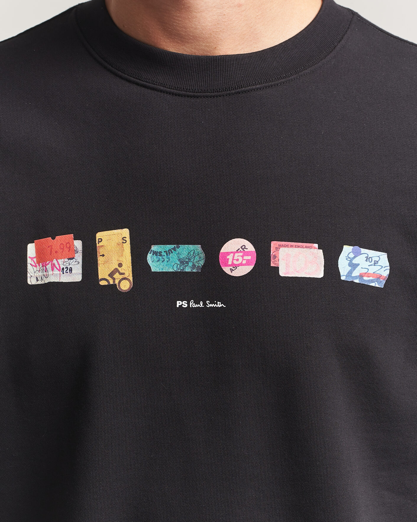 Hombres | Jerséis y prendas de punto | PS Paul Smith | In A Row Crew Neck Sweatshirt Black