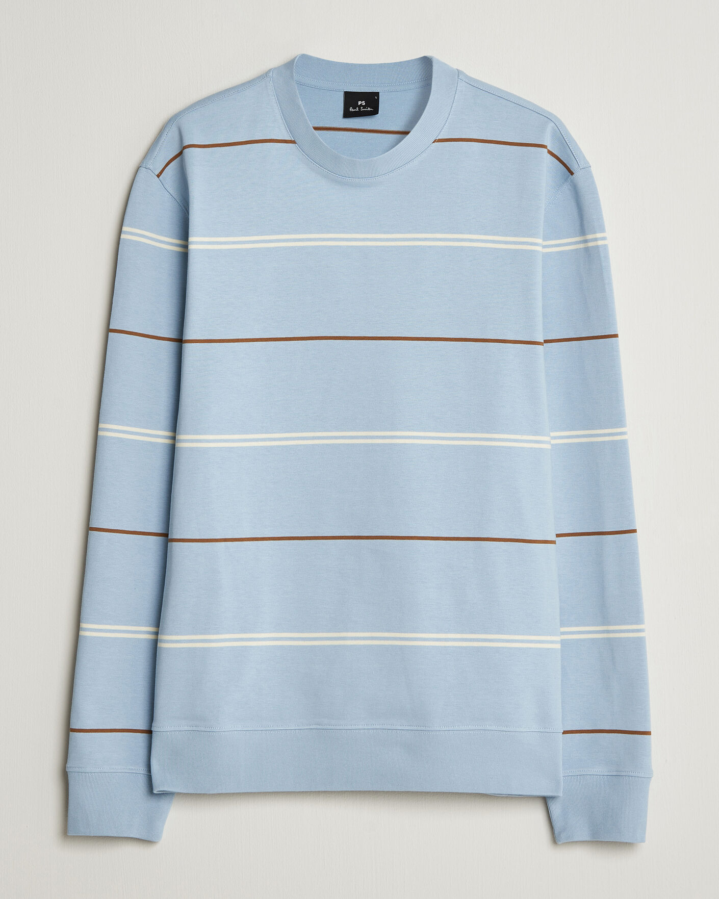 Hombres | Jerséis y prendas de punto | PS Paul Smith | Cotton Striped Sweater Light Blue