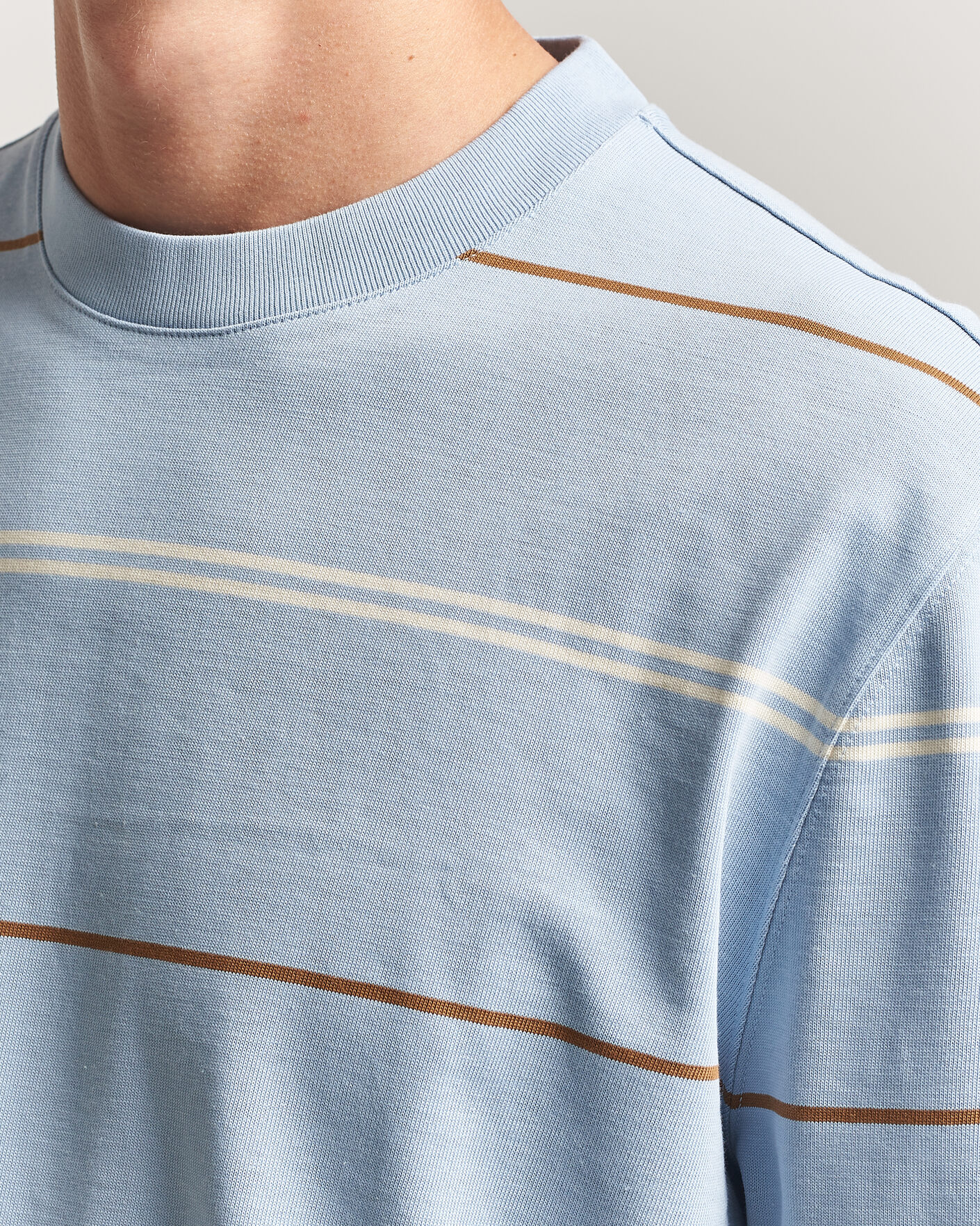 Hombres | Jerséis y prendas de punto | PS Paul Smith | Cotton Striped Sweater Light Blue