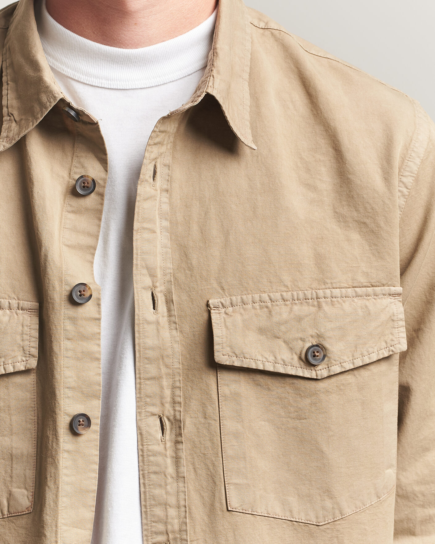 Hombres | Camisas | PS Paul Smith | Casual Fit Cotton Overshirt Beige