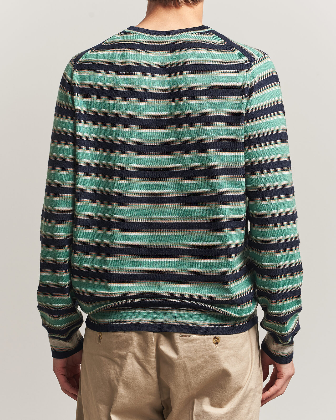 Hombres | Jerséis y prendas de punto | PS Paul Smith | Merino Wool Knitted Striped Sweater Green