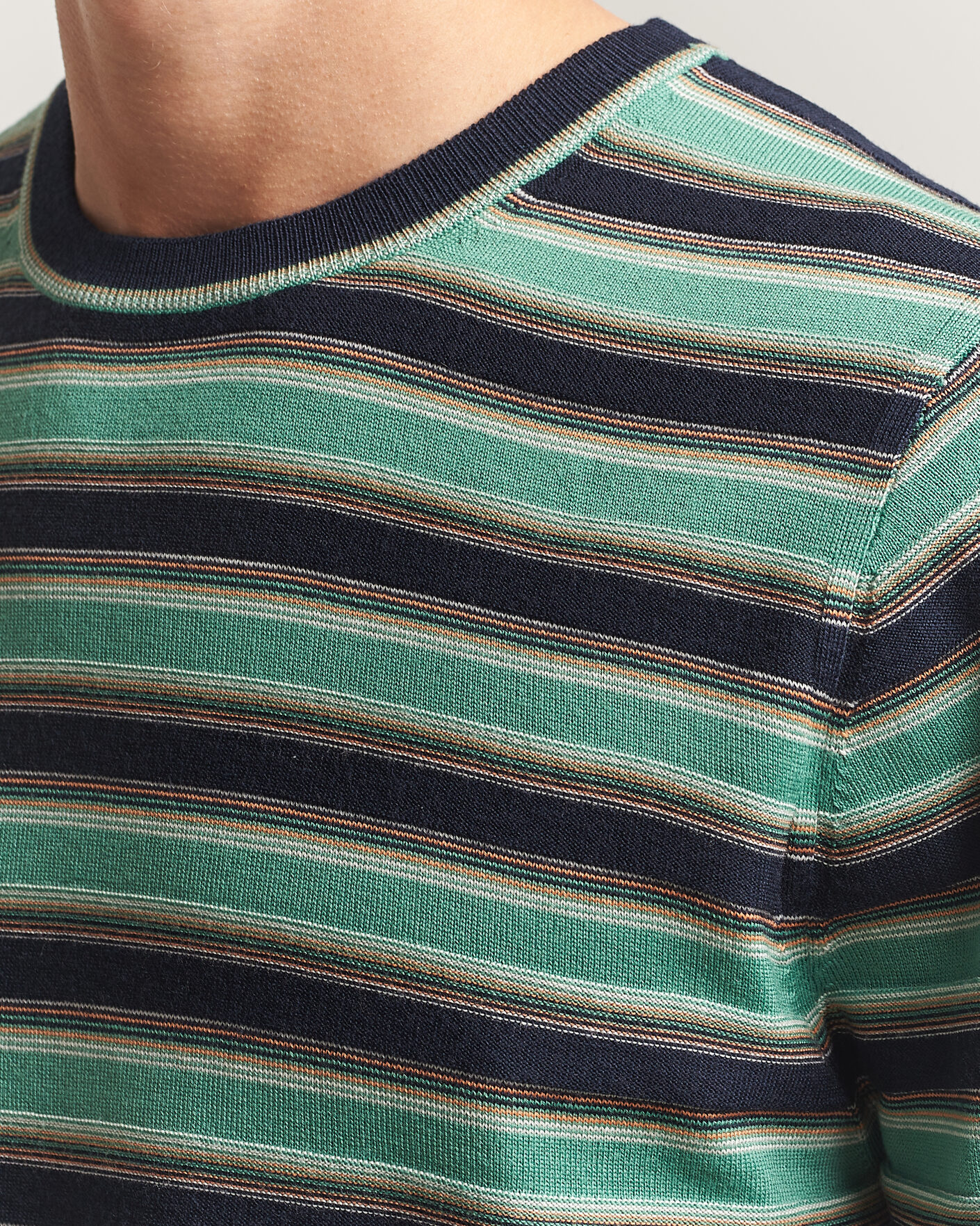 Hombres | Jerséis y prendas de punto | PS Paul Smith | Merino Wool Knitted Striped Sweater Green