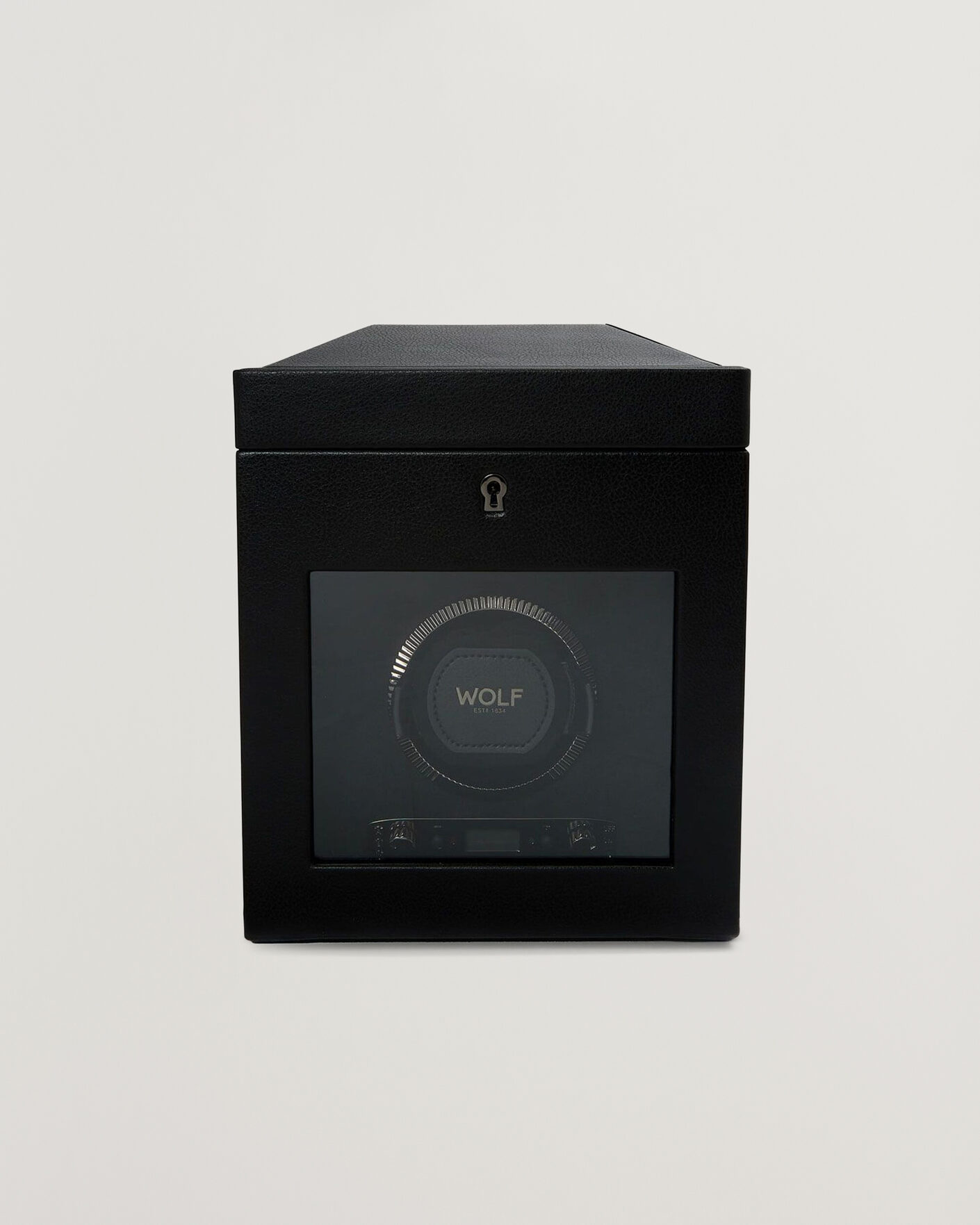 Hombres | WOLF British Racing Single Watch Winder With Storage Black | WOLF | British Racing Single Watch Winder With Storage Black