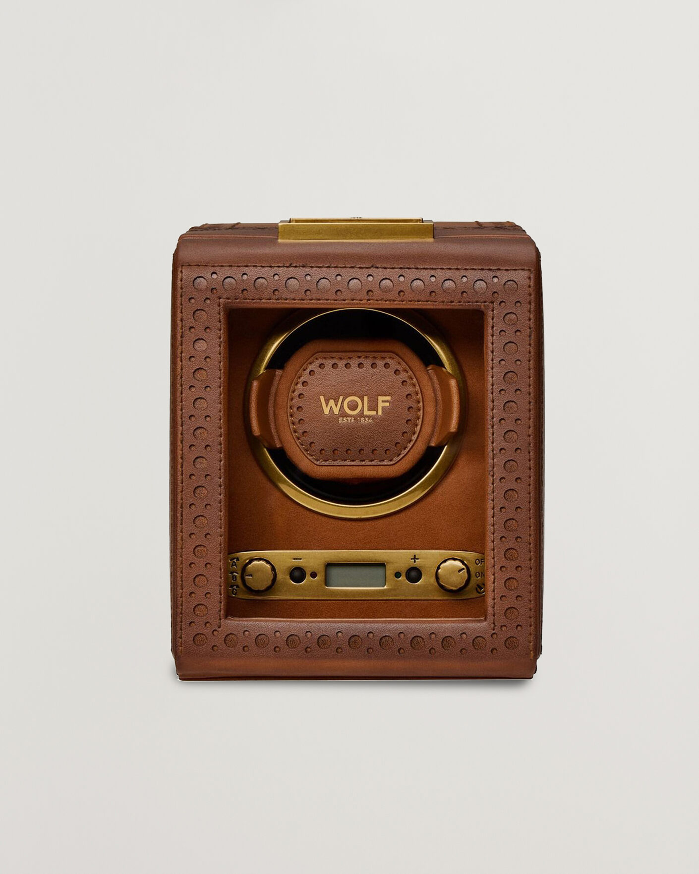 Hombres | Cajas para relojes y joyas | WOLF | Brouge Single Watch Winder Burnished Brown