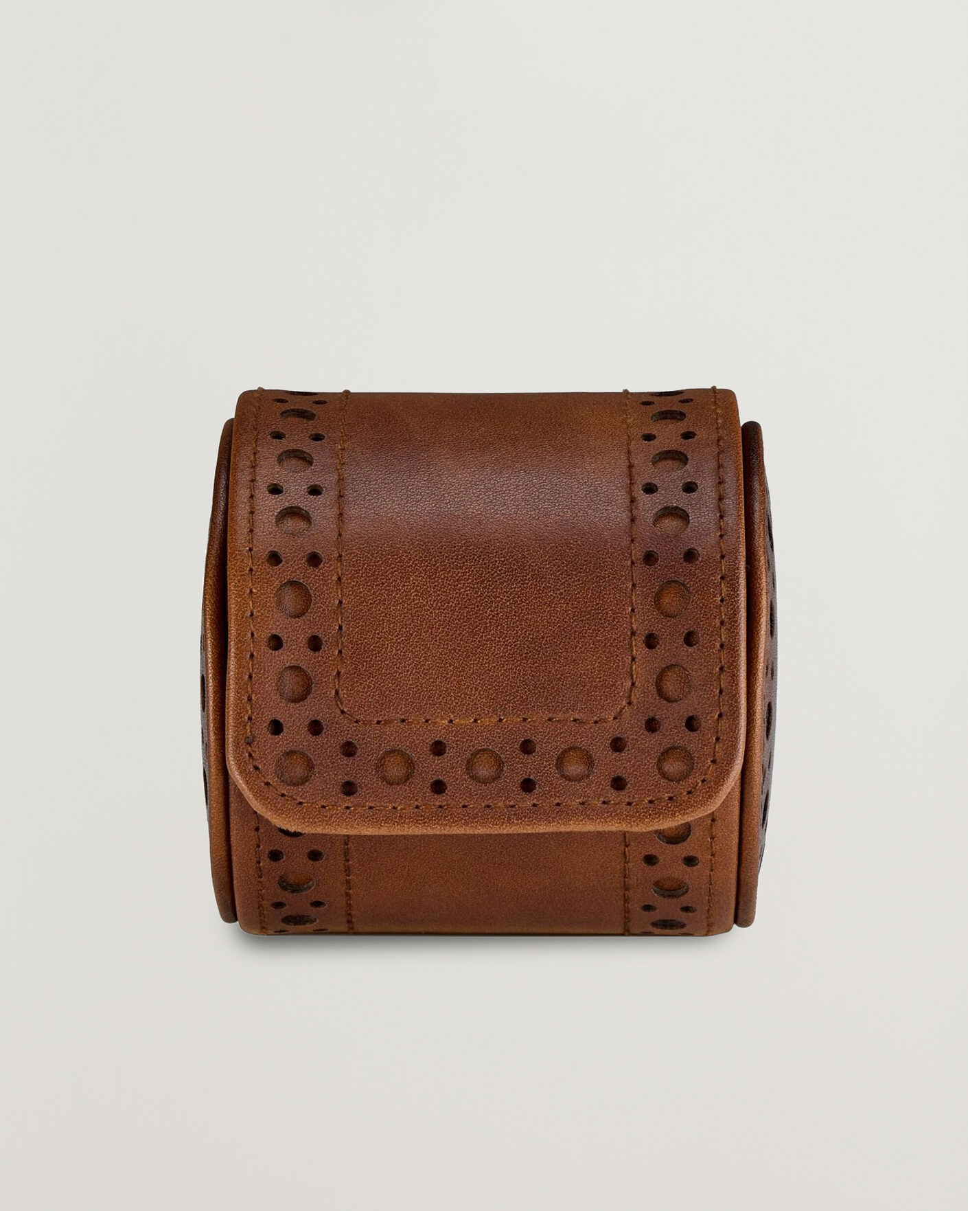 Hombres | Cajas para relojes y joyas | WOLF | Brouge Single Watch Roll Burnished Brown