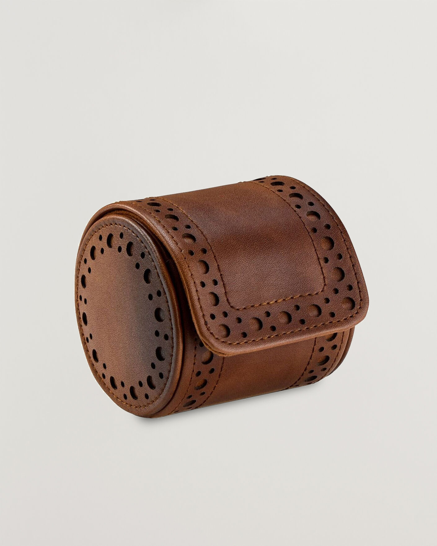 Hombres | Cajas para relojes y joyas | WOLF | Brouge Single Watch Roll Burnished Brown