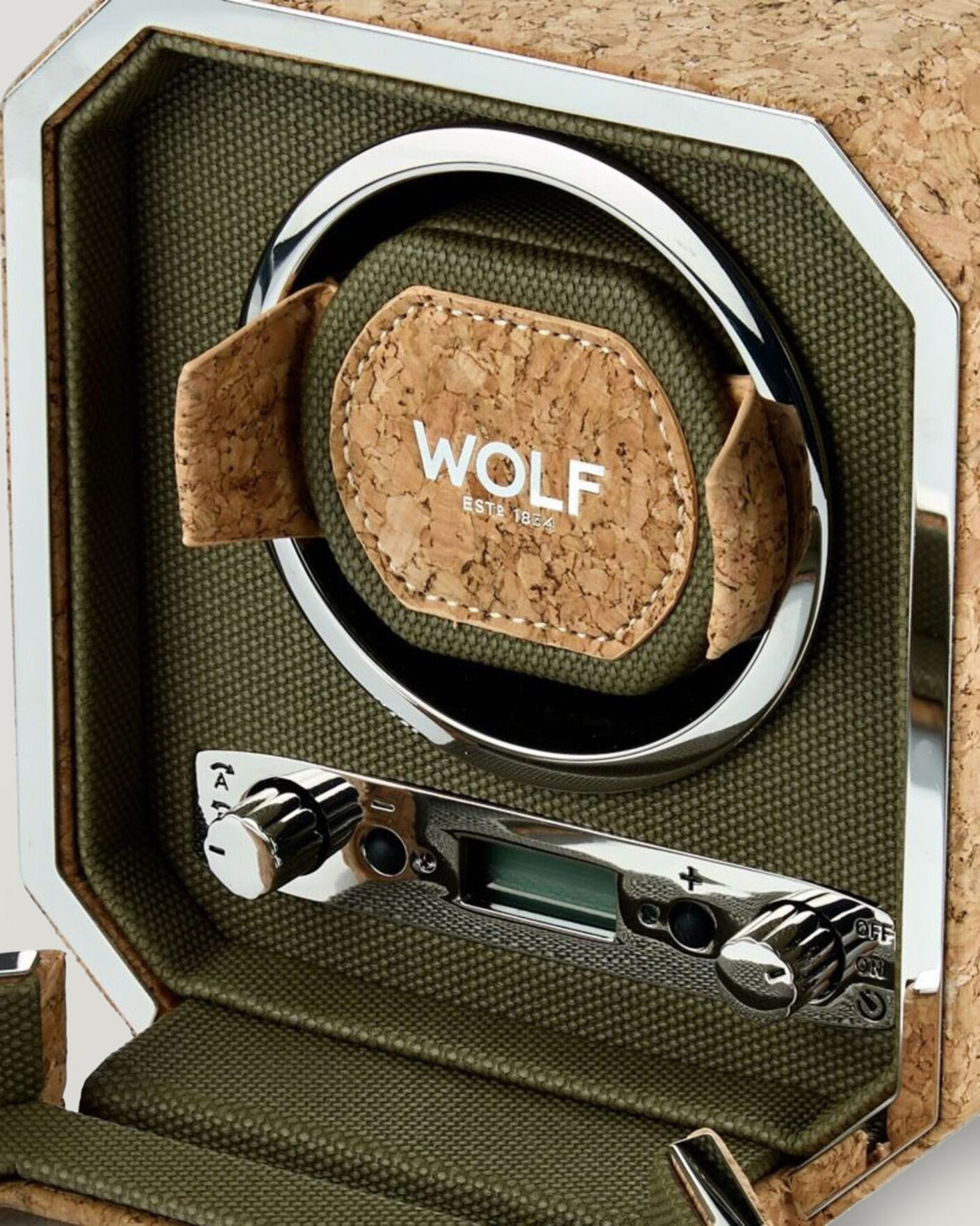 Hombres | Cajas para relojes y joyas | WOLF | Cortica Single Watch Winder Cork