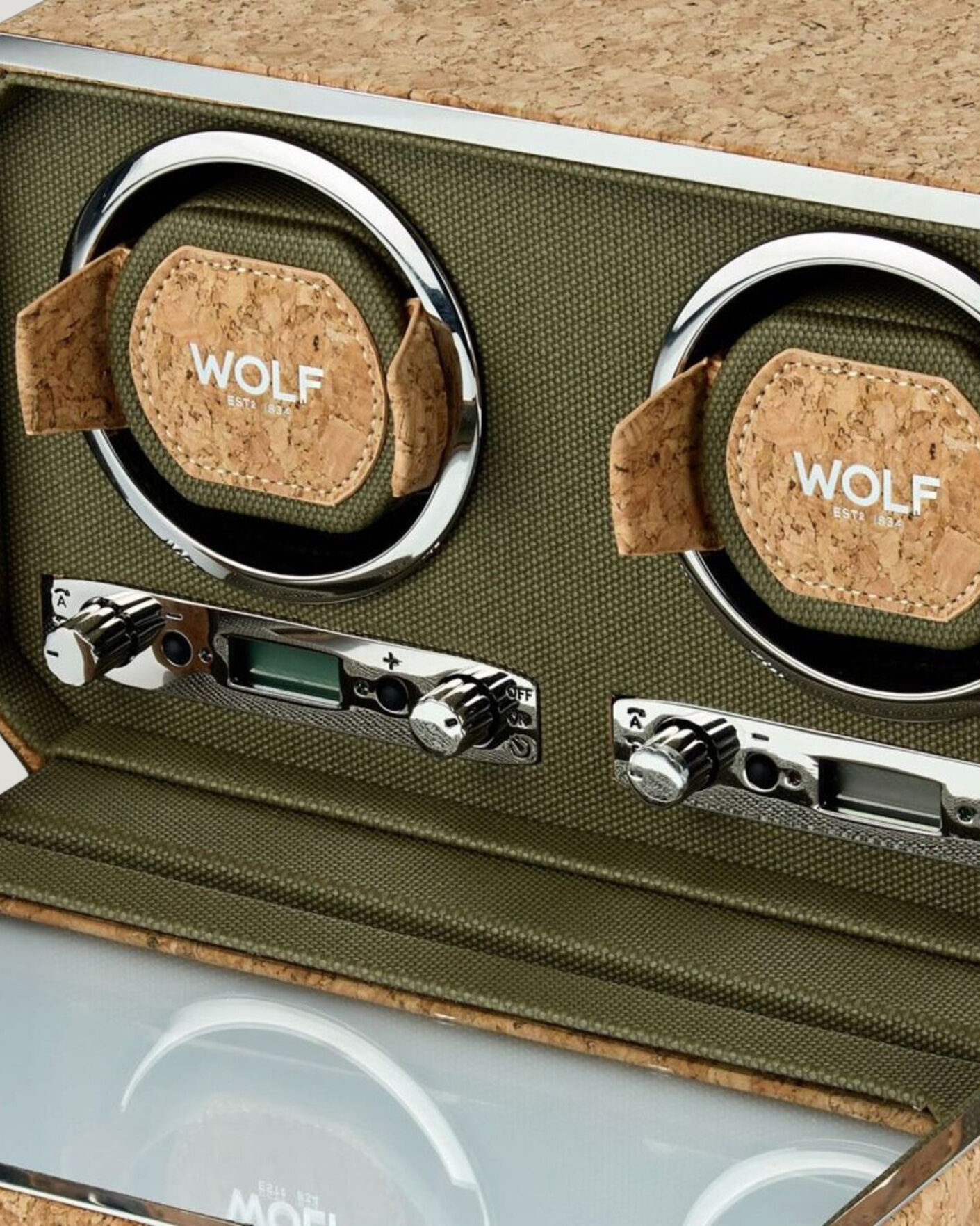 Hombres | Cajas para relojes y joyas | WOLF | Cortica Double Watch Winder Cork