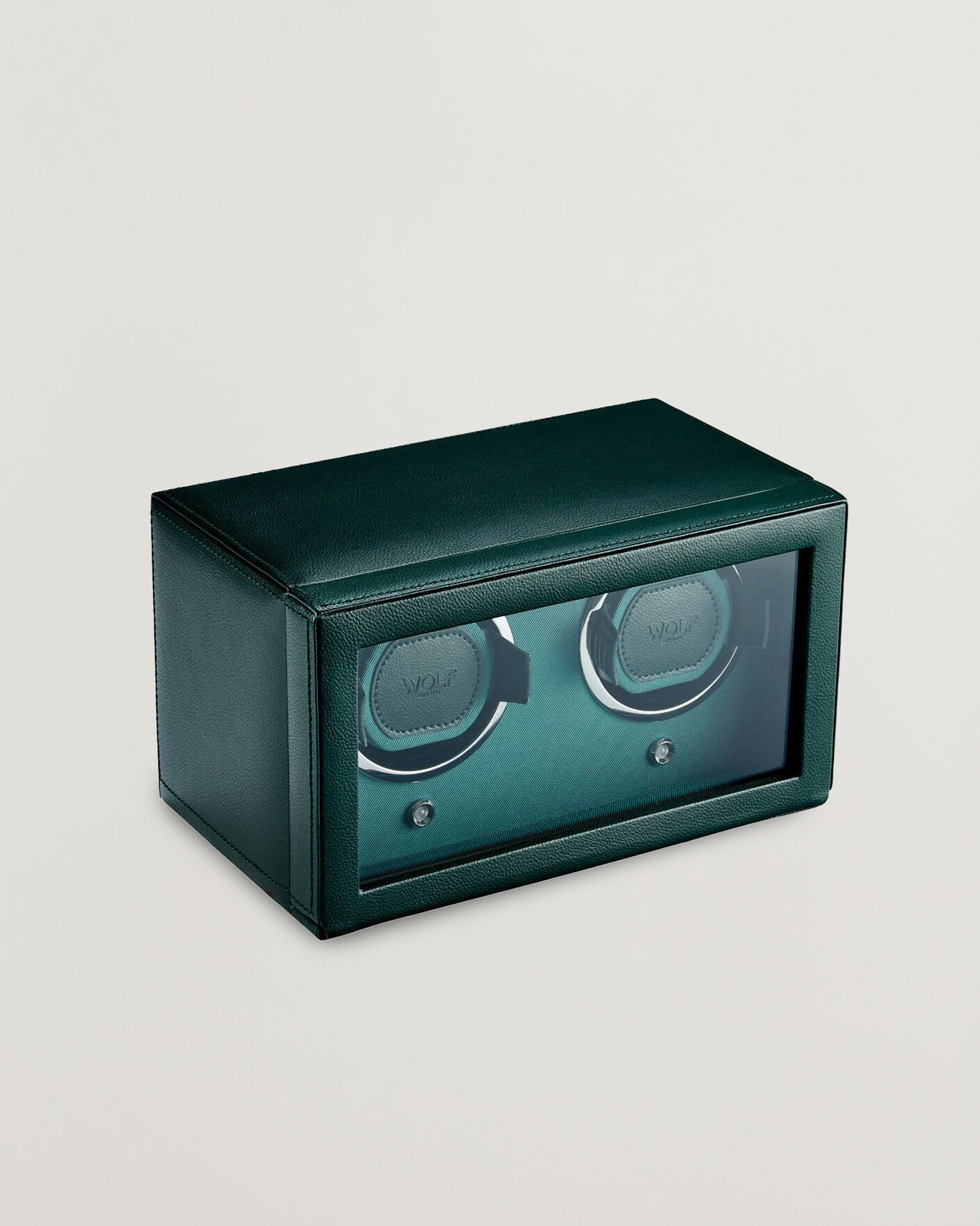 Hombres | Cajas para relojes y joyas | WOLF | Cub Double Watch Winder With Cover Green