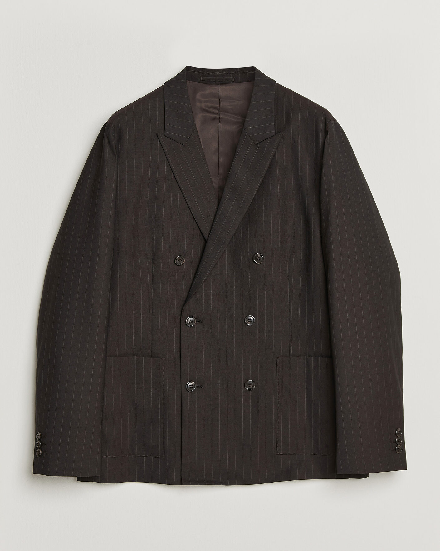 Hombres | Blazers | NN07 | Jordin Pinstriped Double Breasted Blazer Dark Brown