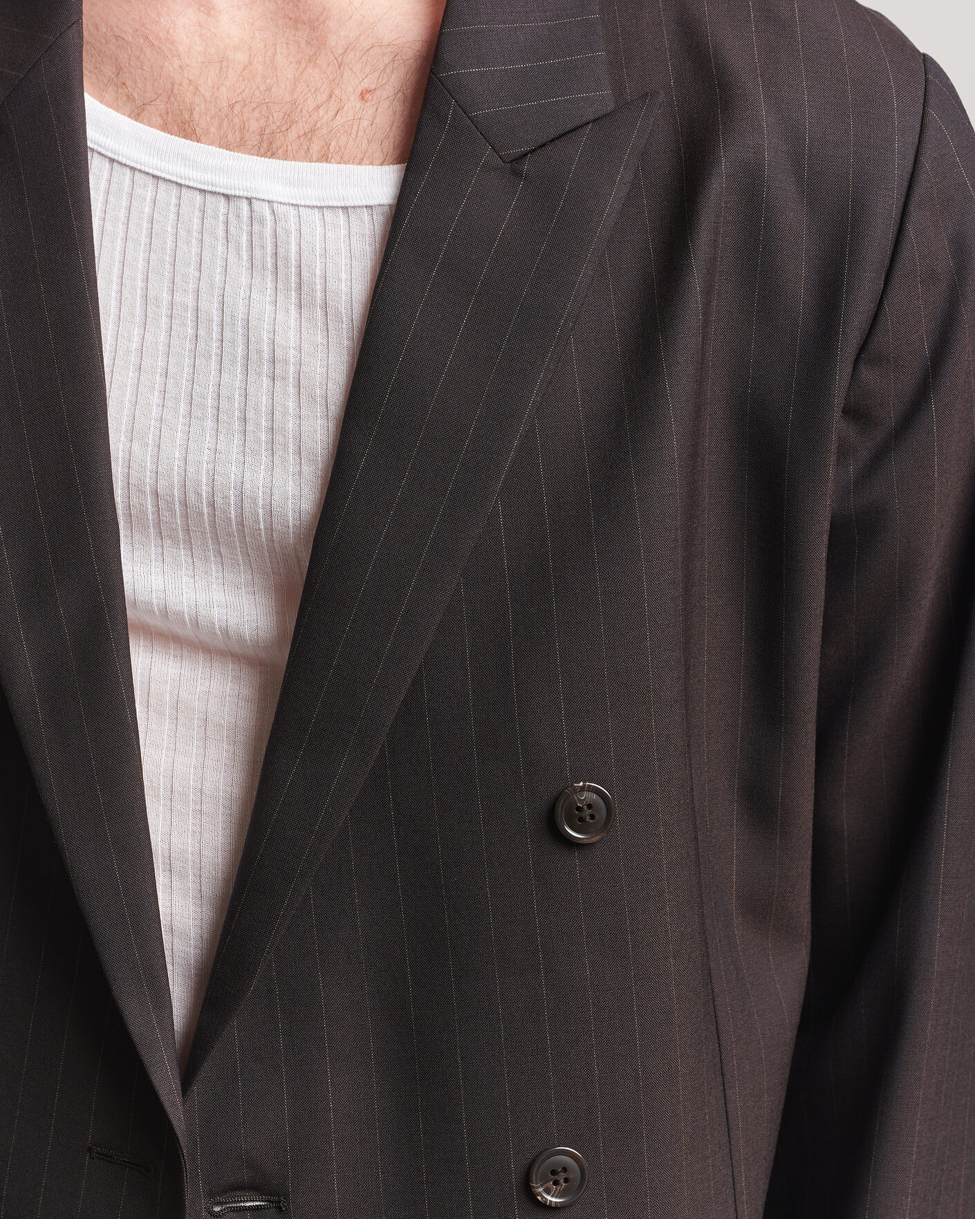 Hombres | Blazers | NN07 | Jordin Pinstriped Double Breasted Blazer Dark Brown