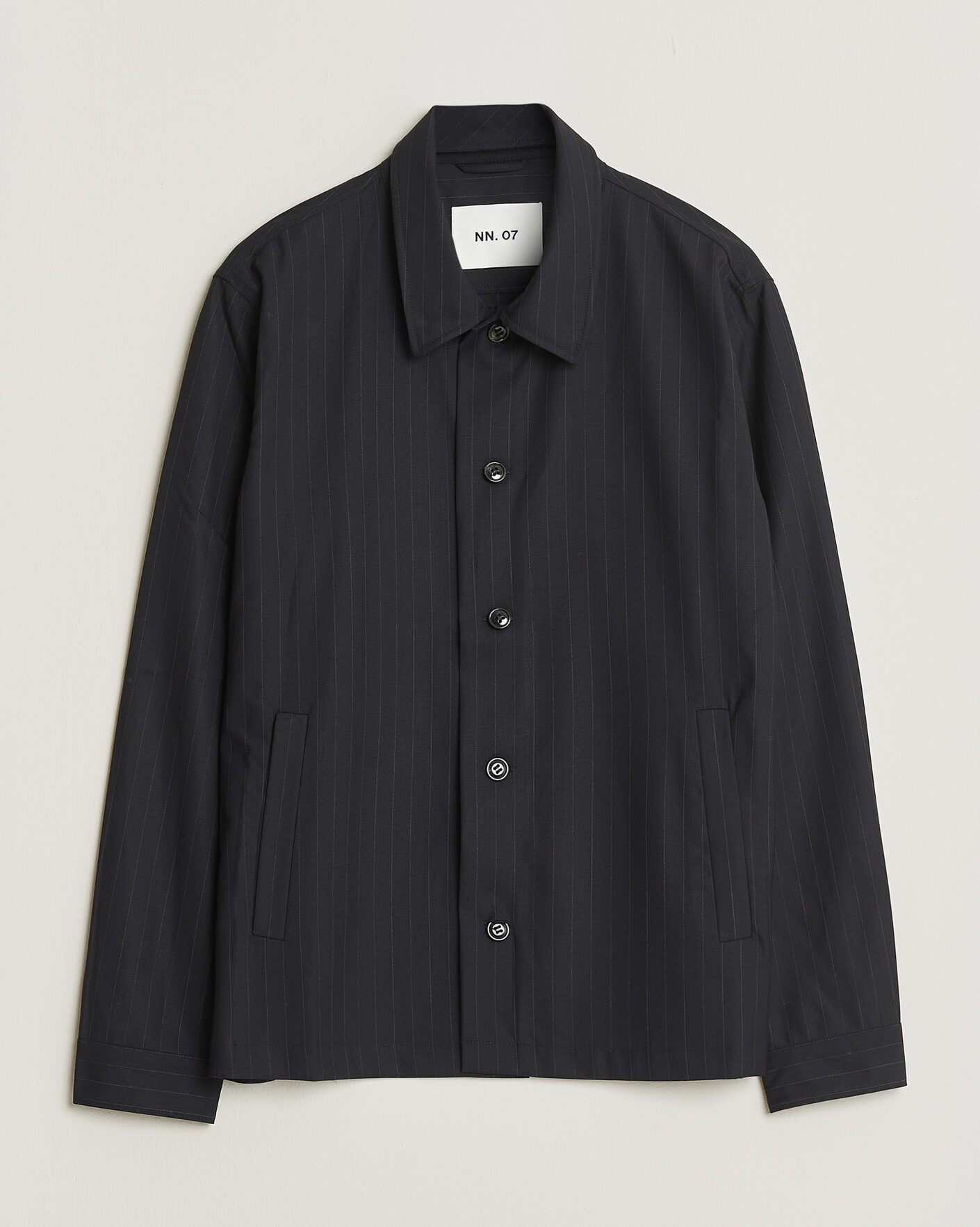Hombres | Camisas | NN07 | Zander Pinstriped Overshirt Navy Blue