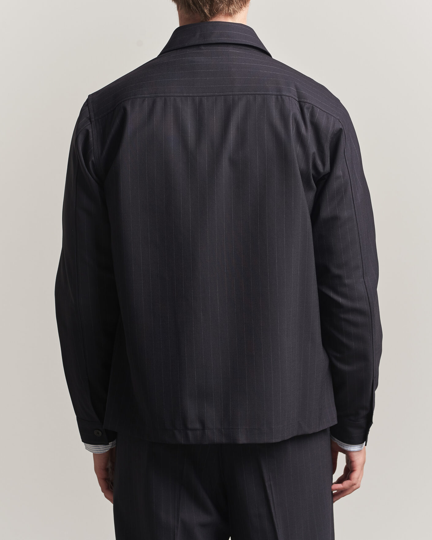 Hombres | Camisas | NN07 | Zander Pinstriped Overshirt Navy Blue