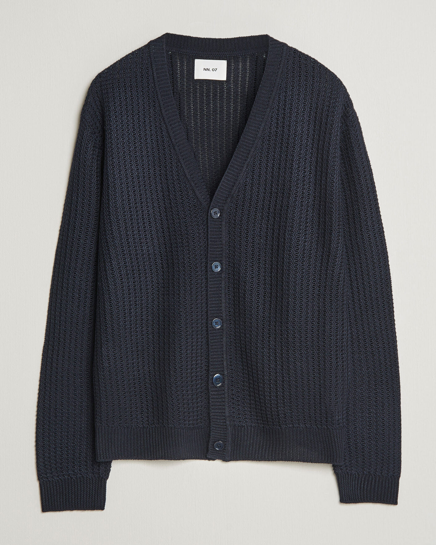 Hombres | Jerséis y prendas de punto | NN07 | Tim Linen Knitted Cardigan Navy Blue