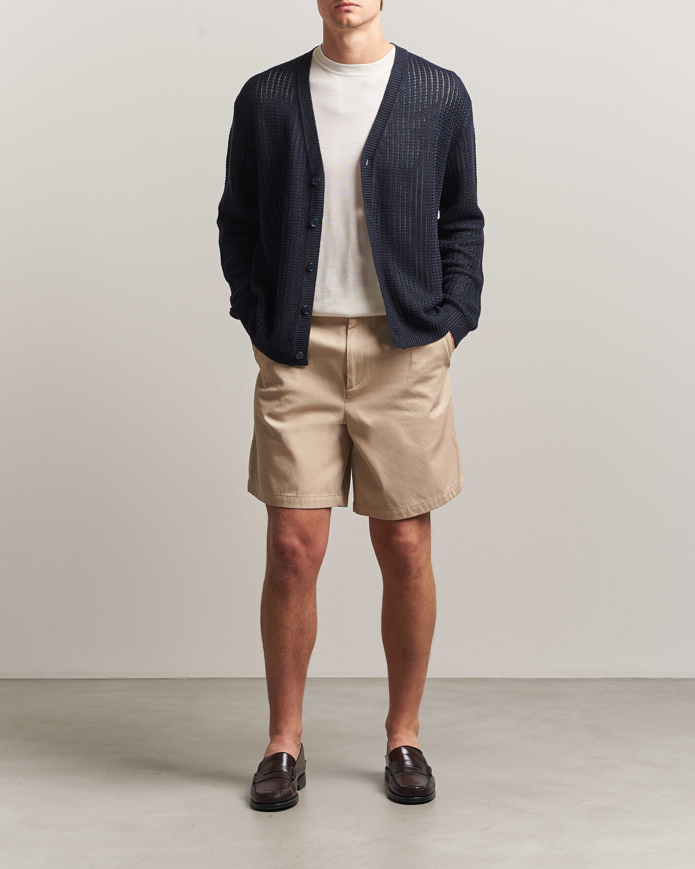 Hombres | Jerséis y prendas de punto | NN07 | Tim Linen Knitted Cardigan Navy Blue