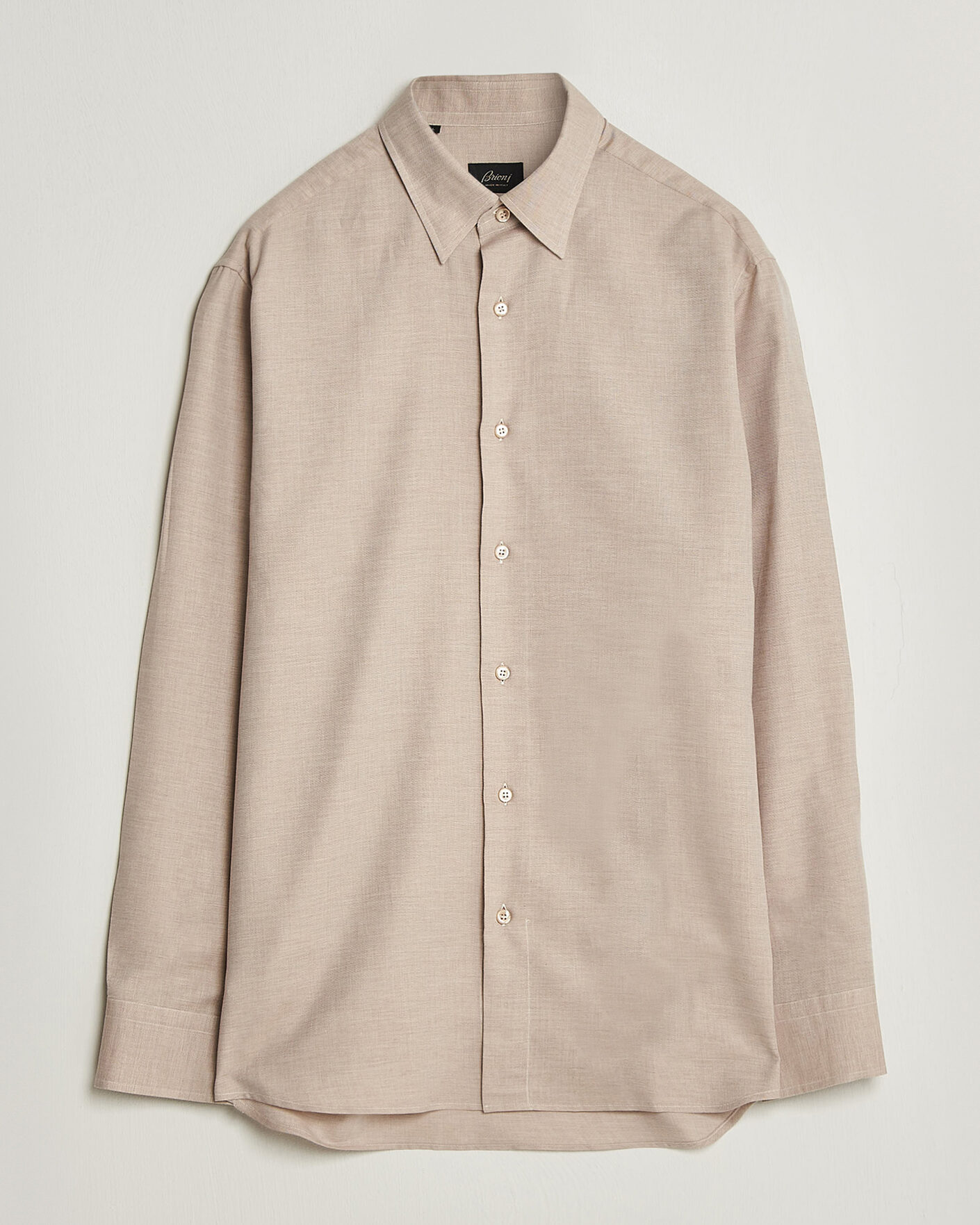 Hombres | Camisas | Brioni | Cotton/Cashmere Flannel Shirt Beige