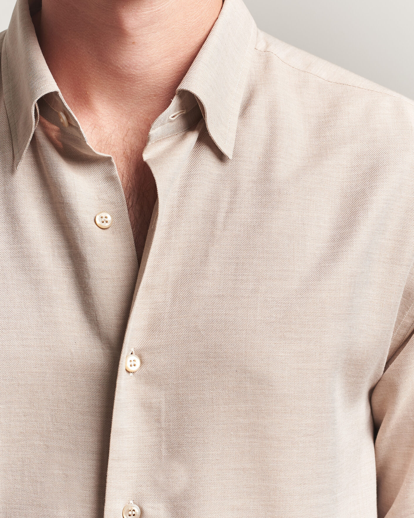 Hombres | Camisas | Brioni | Cotton/Cashmere Flannel Shirt Beige