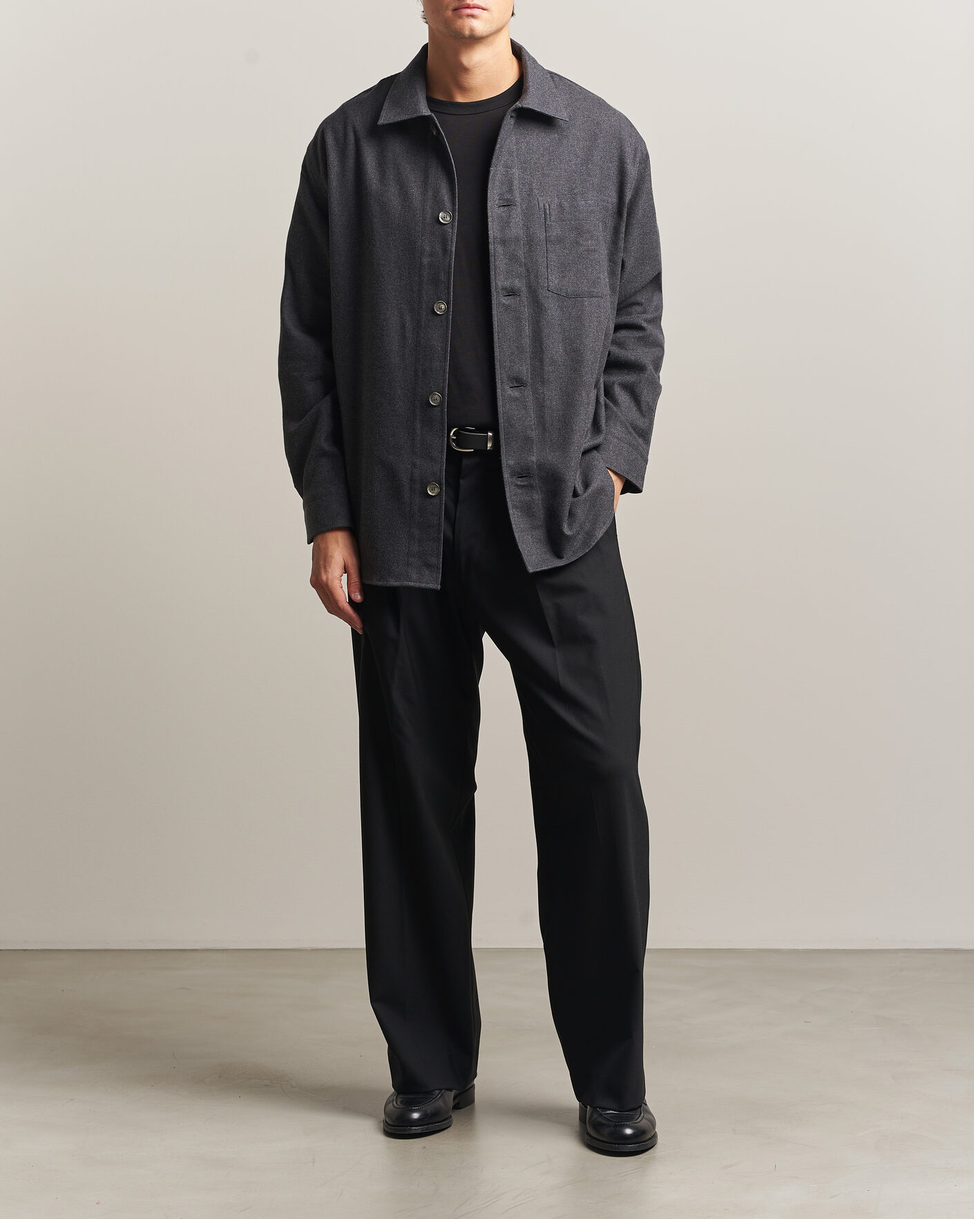 Hombres | Camisas | Brioni | Cotton/Cashmere Overshirt Grey Melange