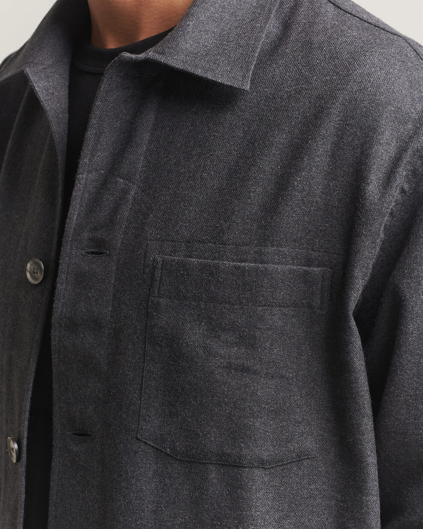Hombres | Camisas | Brioni | Cotton/Cashmere Overshirt Grey Melange