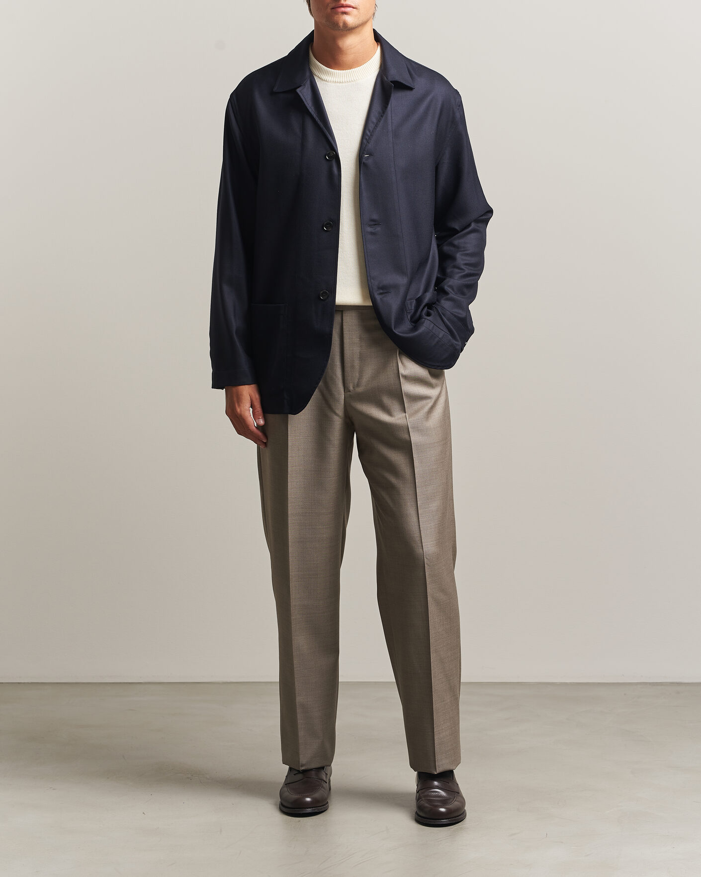 Hombres | Abrigos y chaquetas | Brioni | Wool/Cashmere Shirt Jacket Navy
