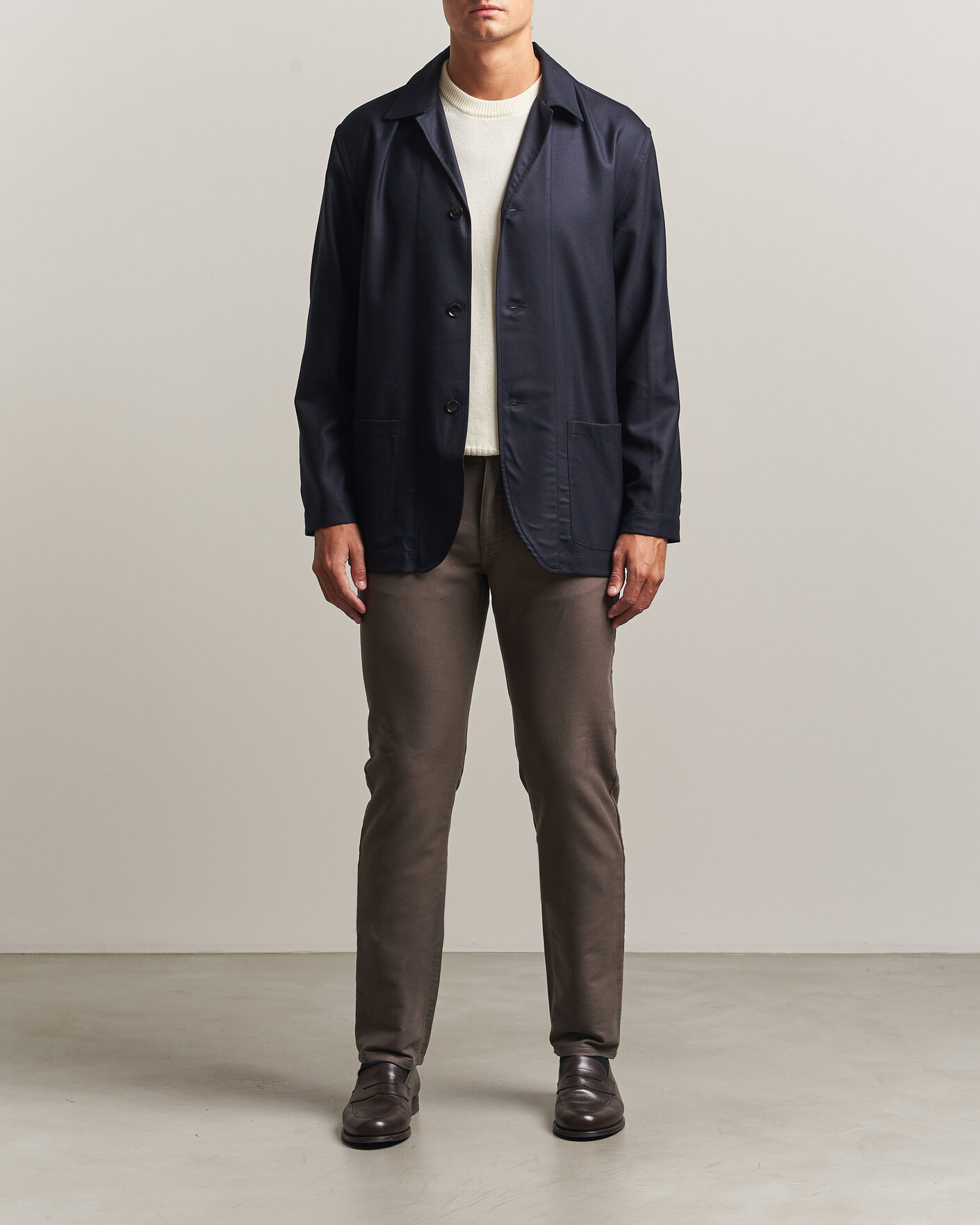 Hombres | Pantalones | Brioni | 5-Pocket Moleskine Pants Grey