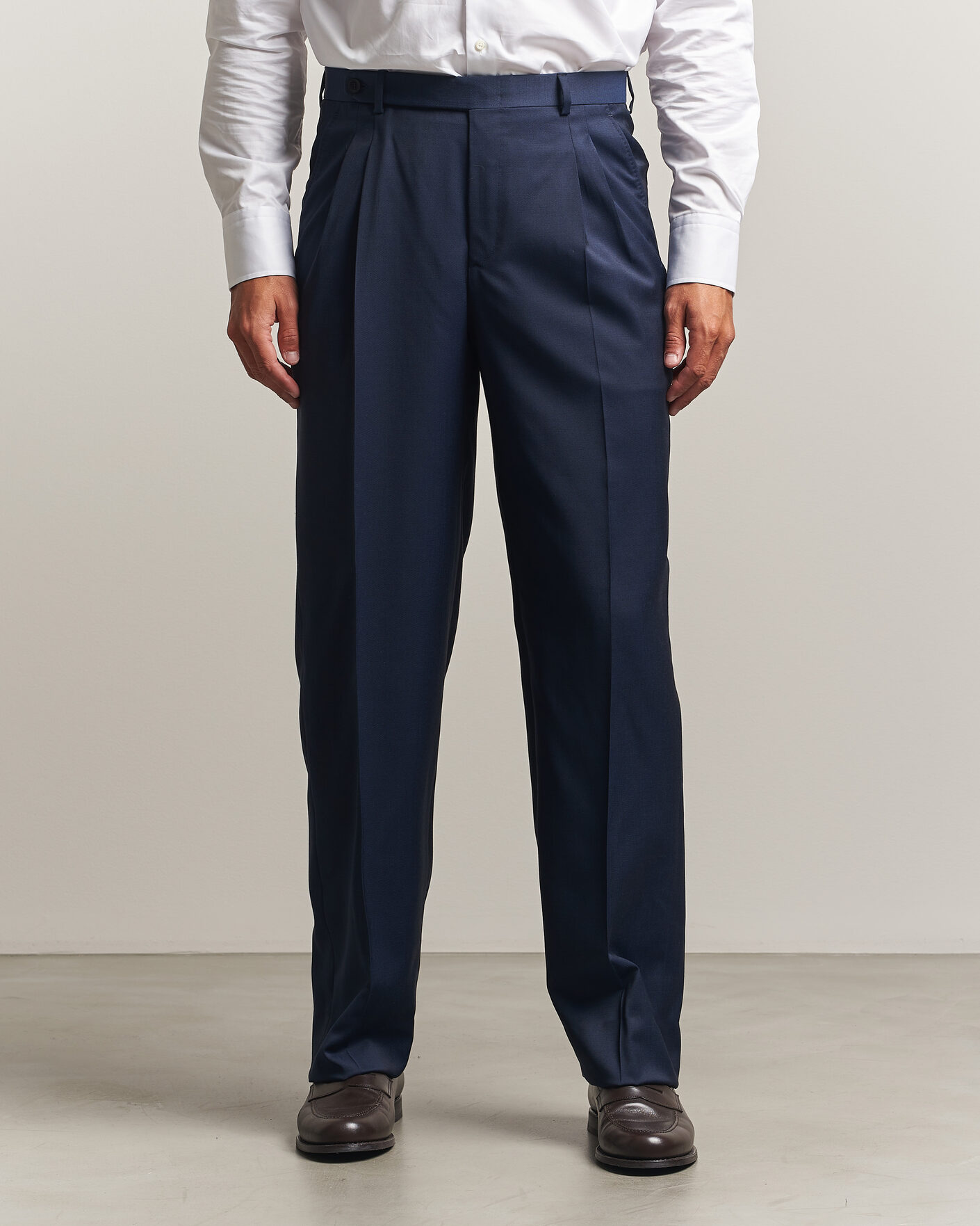 Hombres | Pantalones | Brioni | Capri Wool Trousers Navy