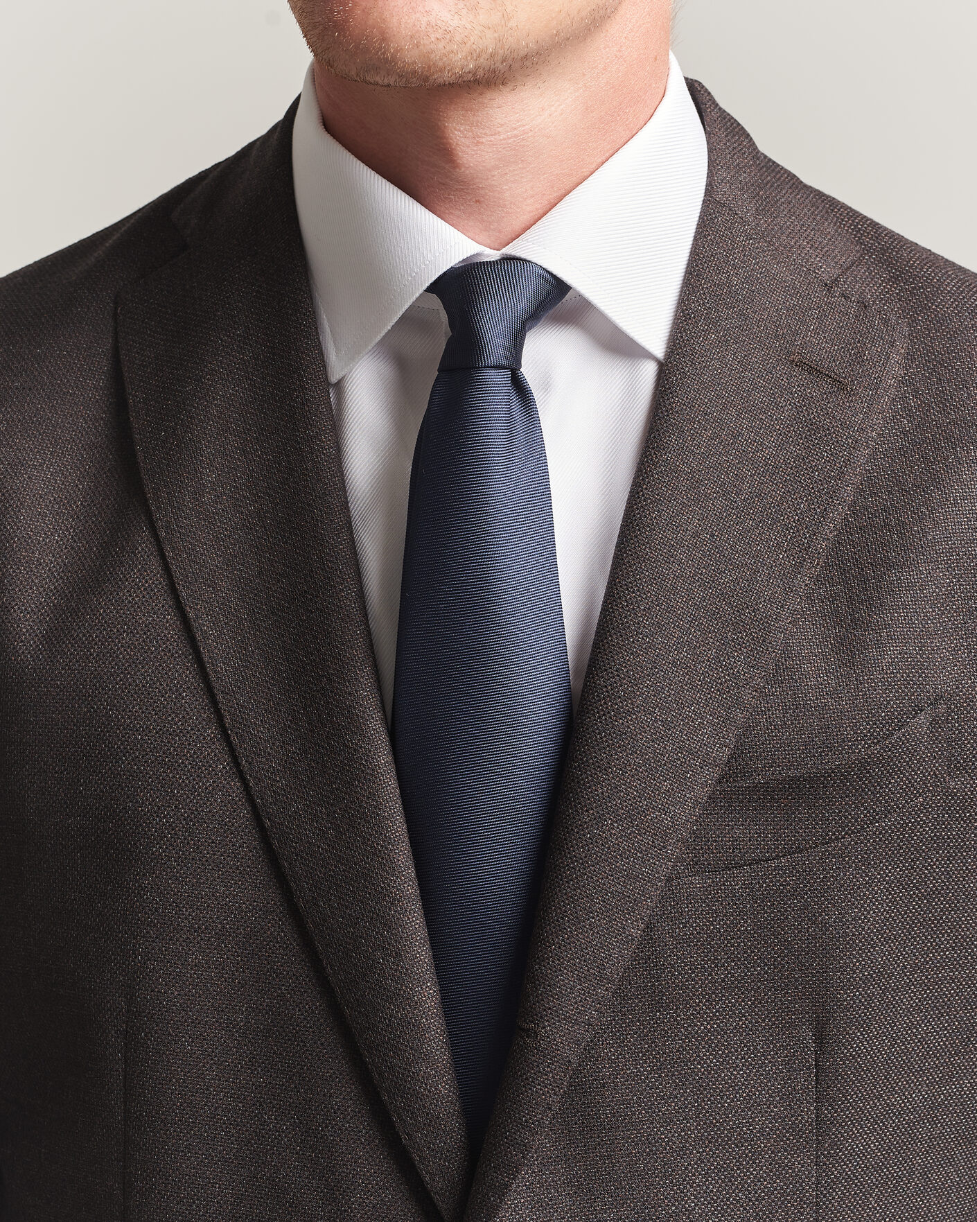 Hombres | Corbatas | Brioni | Embroidered Logo Silk Tie Navy