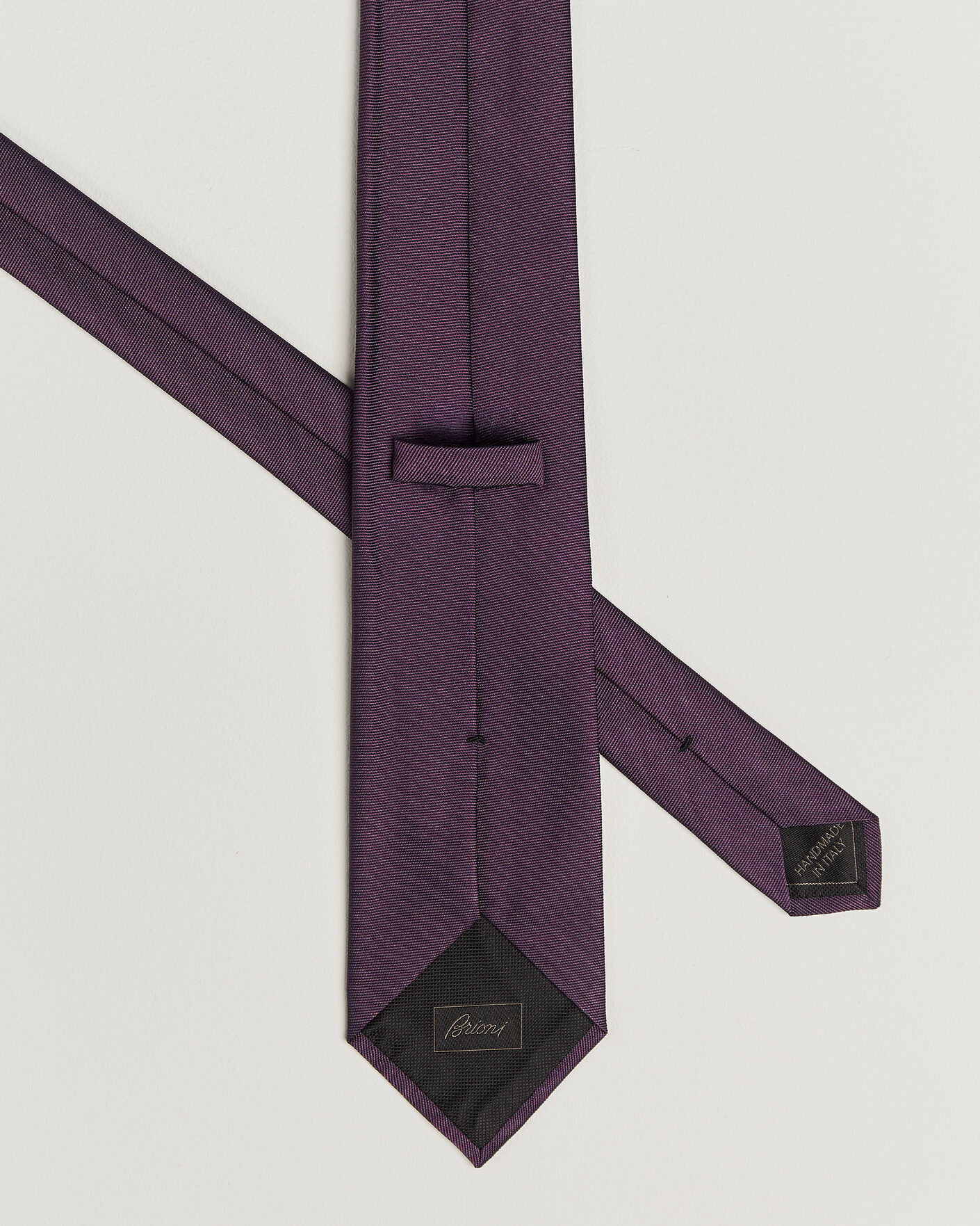 Hombres | Corbatas | Brioni | Embroidered Logo Silk Tie Burgundy