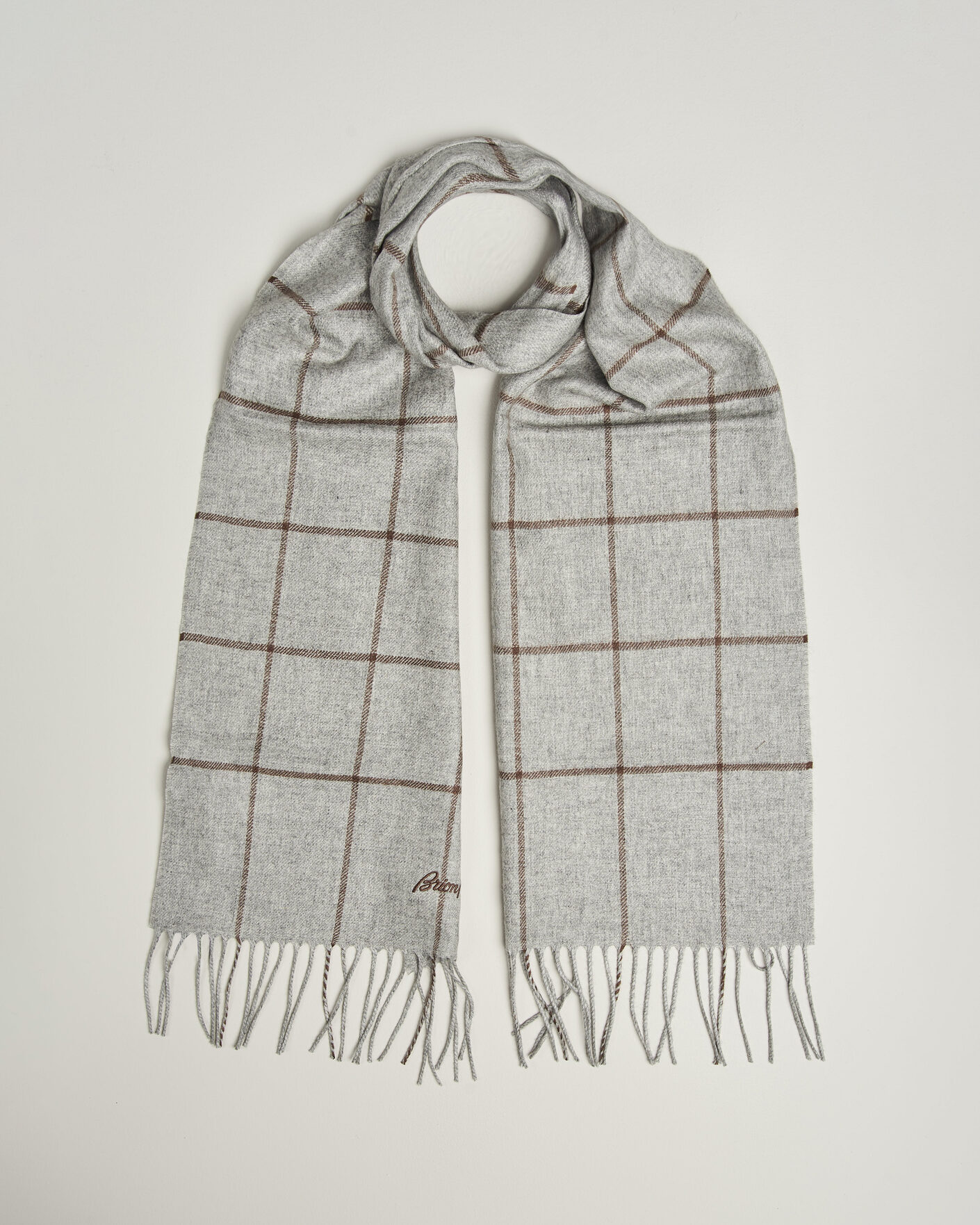 Hombres | Bufandas | Brioni | Cashmere Scarf Grey Check