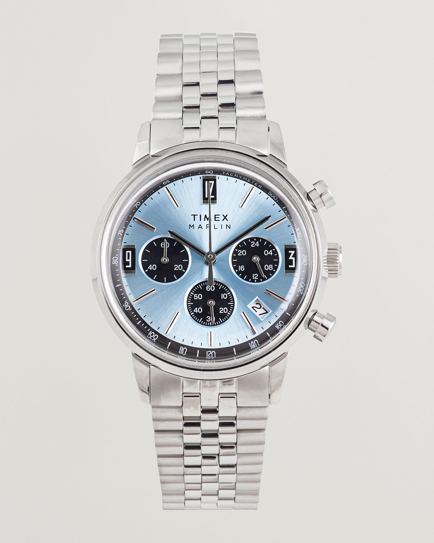 Hombres | Timex Marlin Quartz Chronograph Steel 40mm Ice Blue Dial | Timex | Marlin Quartz Chronograph Steel 40mm Ice Blue Dial