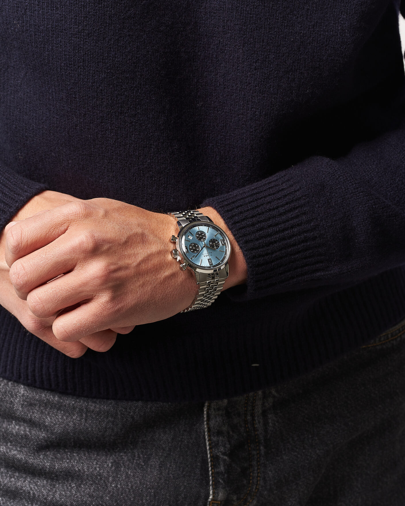 Hombres | Timex Marlin Quartz Chronograph Steel 40mm Ice Blue Dial | Timex | Marlin Quartz Chronograph Steel 40mm Ice Blue Dial