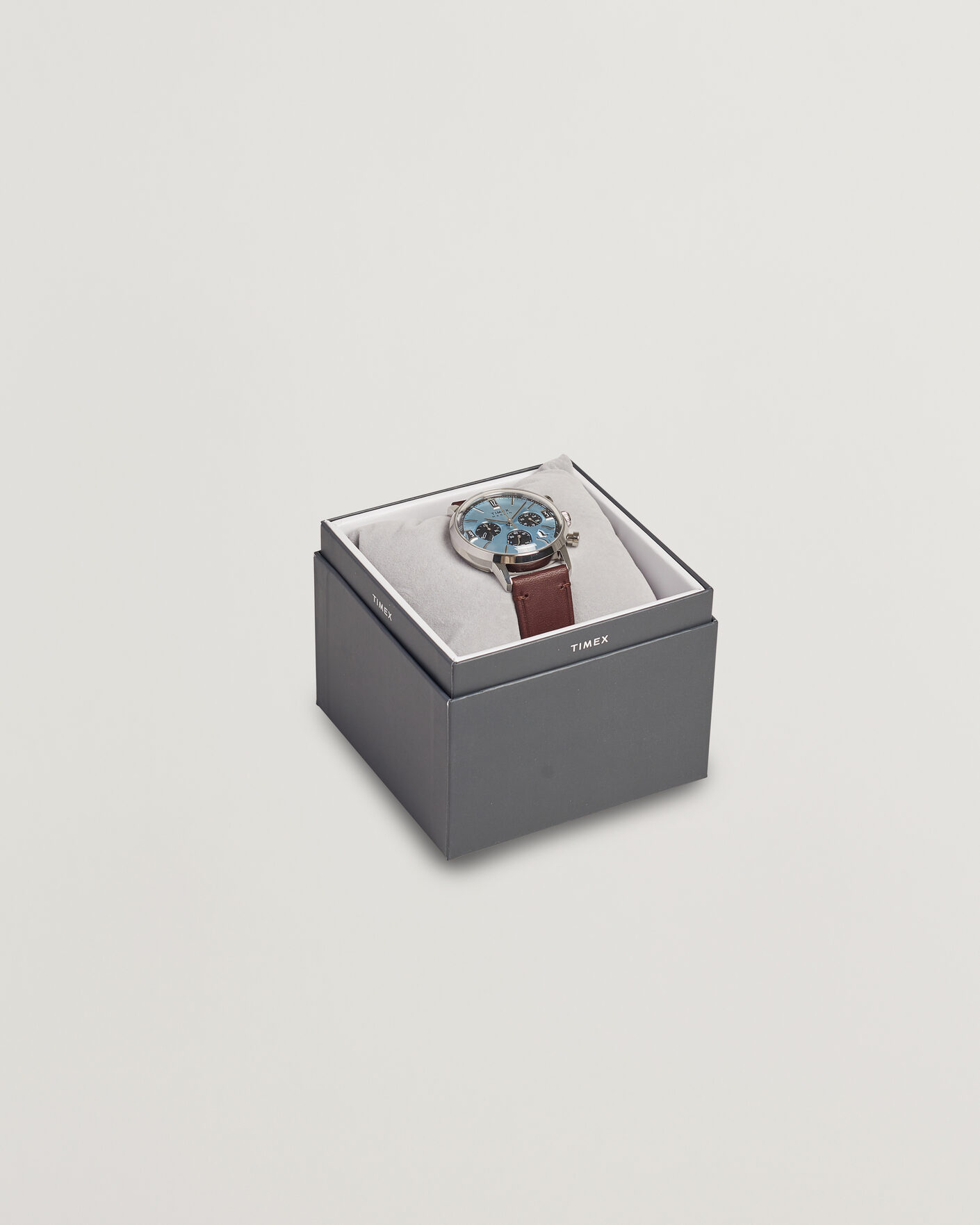 Hombres | Timex Marlin Quartz Chronograph Leather 40mm Ice Blue Dial | Timex | Marlin Quartz Chronograph Leather 40mm Ice Blue Dial