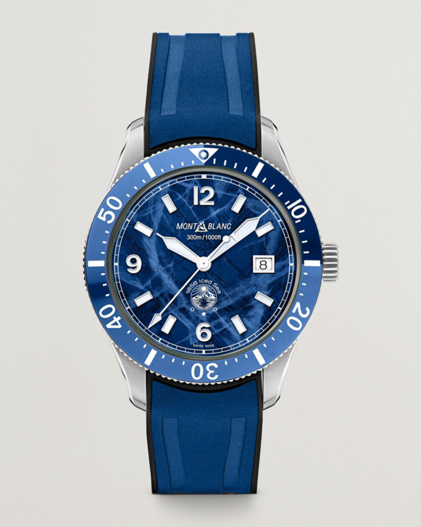 Hombres | Montblanc Iced Sea Automatic Date Rubber Strap Blue | Montblanc | Iced Sea Automatic Date Rubber Strap Blue