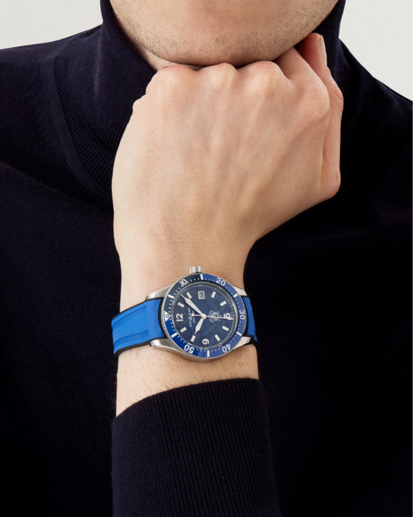 Hombres | Montblanc Iced Sea Automatic Date Rubber Strap Blue | Montblanc | Iced Sea Automatic Date Rubber Strap Blue