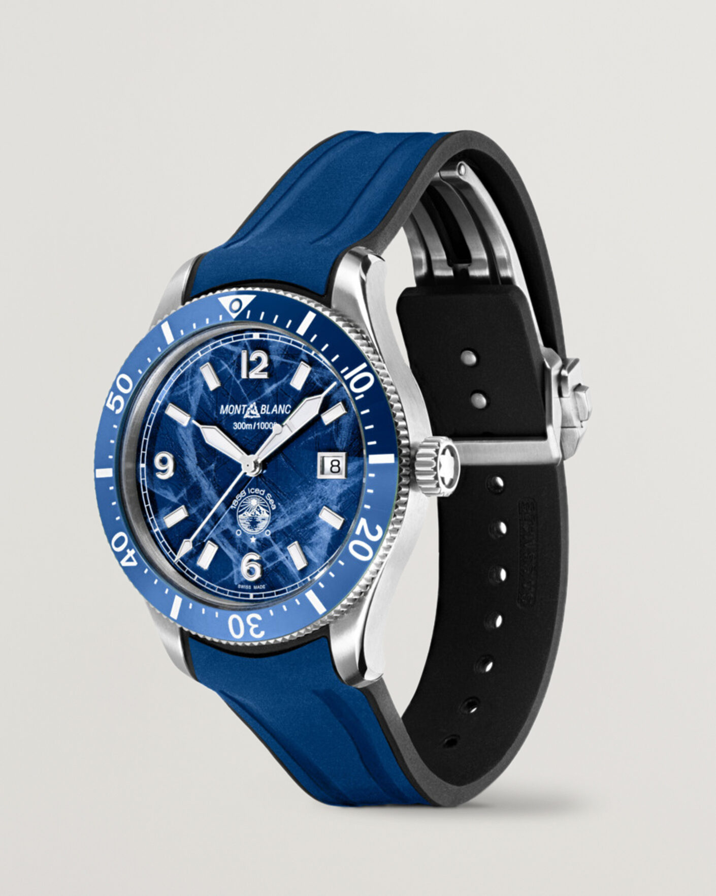 Hombres | Montblanc Iced Sea Automatic Date Rubber Strap Blue | Montblanc | Iced Sea Automatic Date Rubber Strap Blue