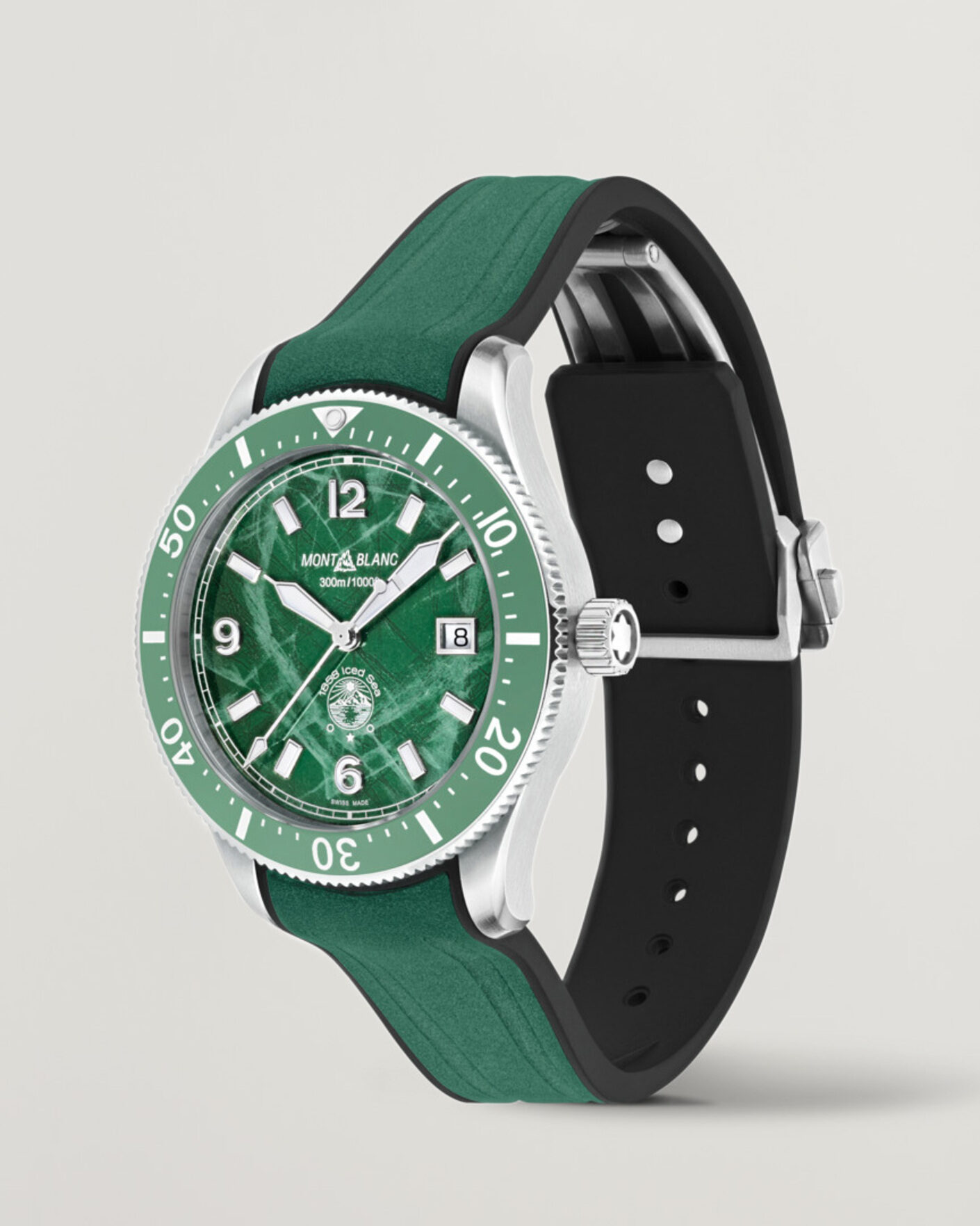 Hombres | Montblanc Iced Sea Automatic Date Rubber Strap Green | Montblanc | Iced Sea Automatic Date Rubber Strap Green