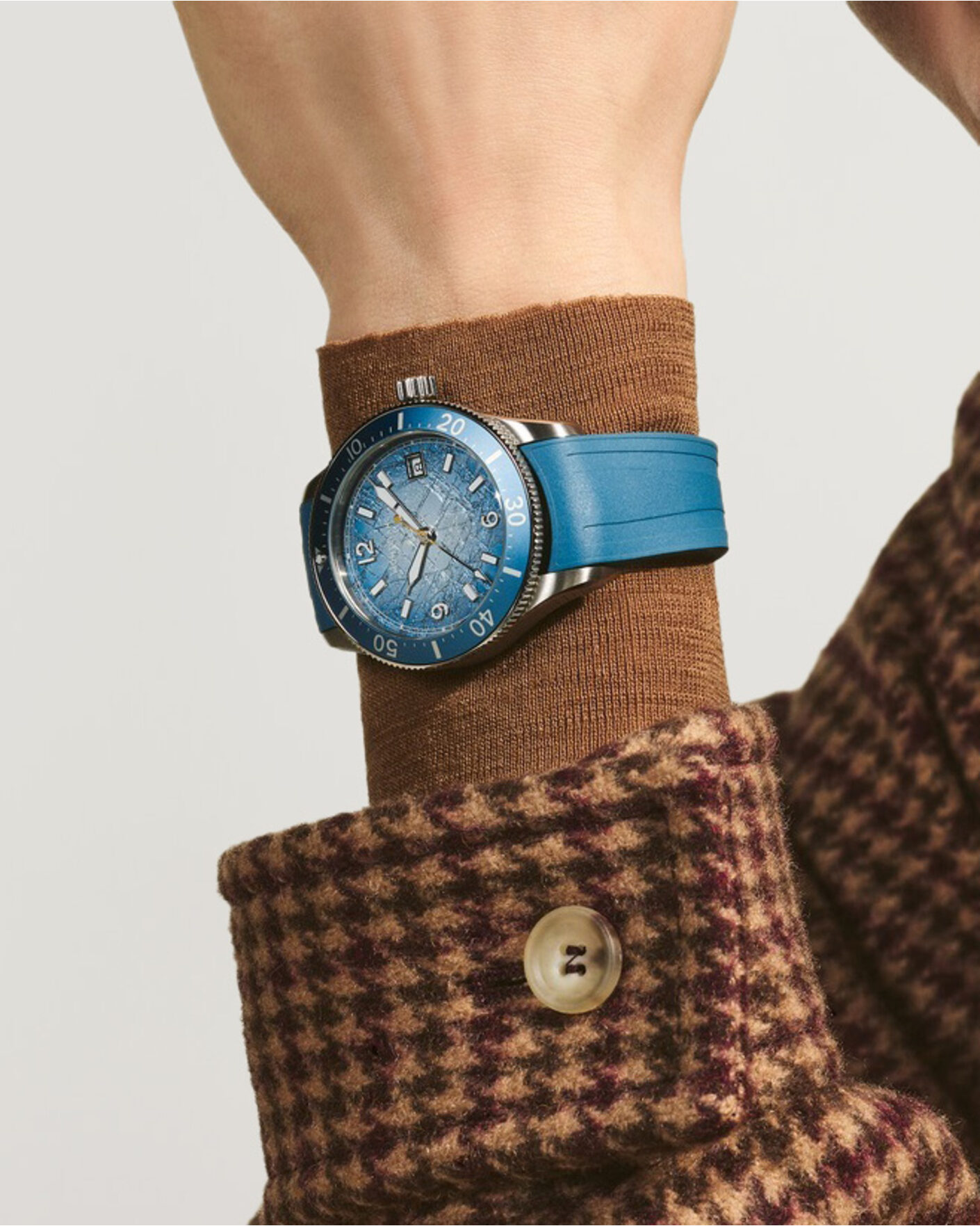 Hombres | Montblanc Iced Sea Automatic Date 0 Oxygen Rubber Strap Light Blue | Montblanc | Iced Sea Automatic Date 0 Oxygen Rubber Strap Light Blue