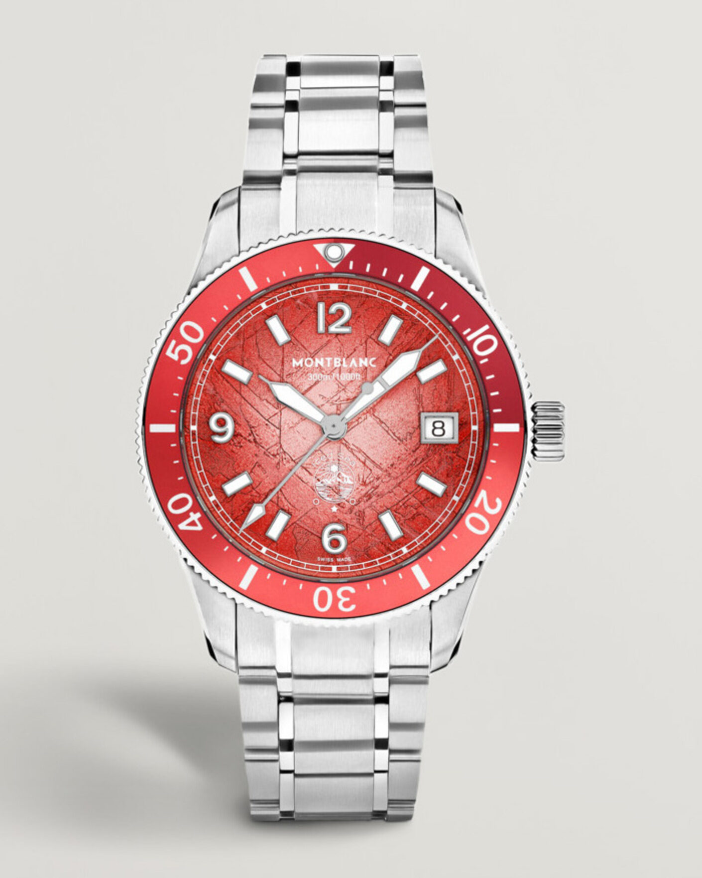 Hombres | Correa de acero inoxidable | Montblanc | Iced Sea Automatic Date 0 Oxygen Limited Red