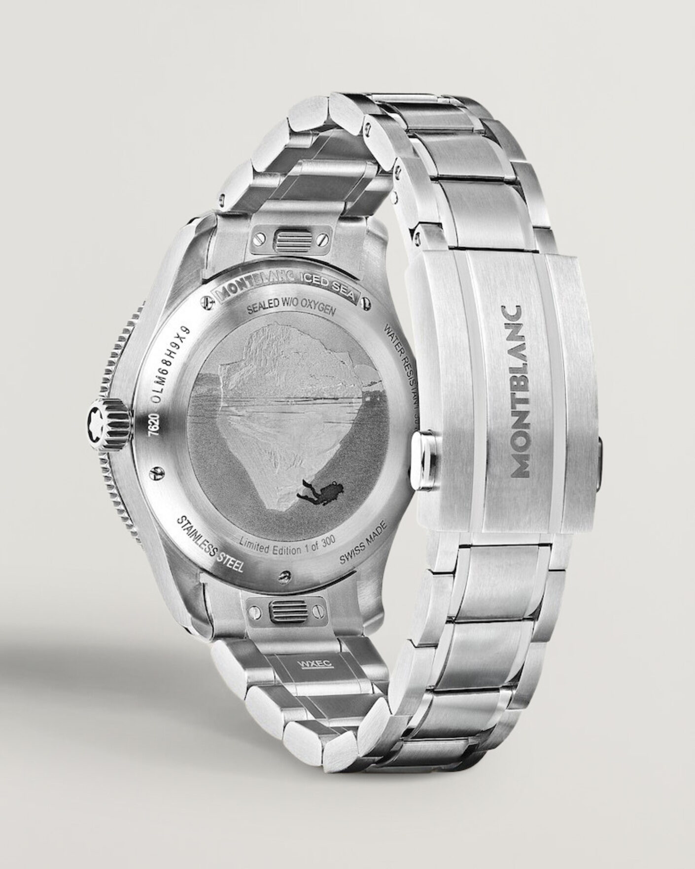 Hombres | Correa de acero inoxidable | Montblanc | Iced Sea Automatic Date 0 Oxygen Limited Red