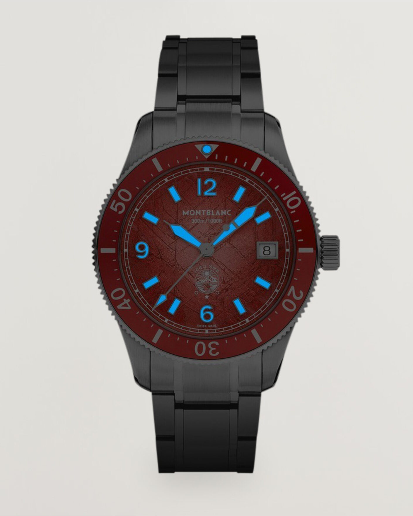 Hombres | Correa de acero inoxidable | Montblanc | Iced Sea Automatic Date 0 Oxygen Limited Red