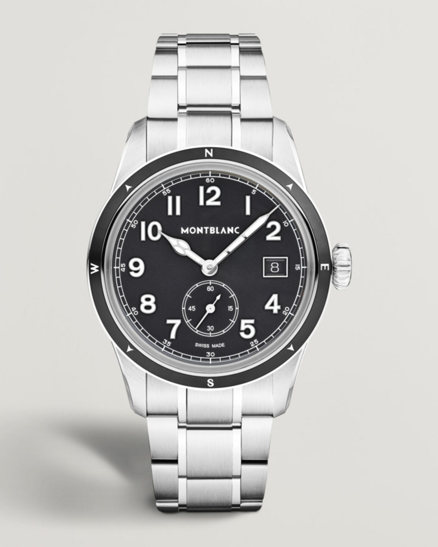 Hombres | Correa de acero inoxidable | Montblanc | 1858 Small Second 0 Oxygen Black
