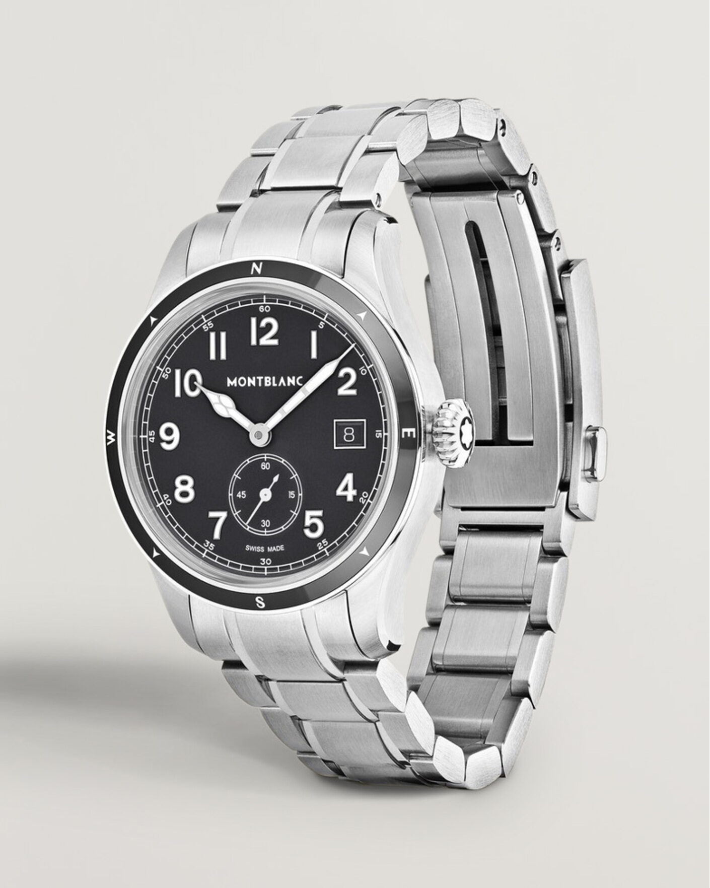 Hombres | Correa de acero inoxidable | Montblanc | 1858 Small Second 0 Oxygen Black