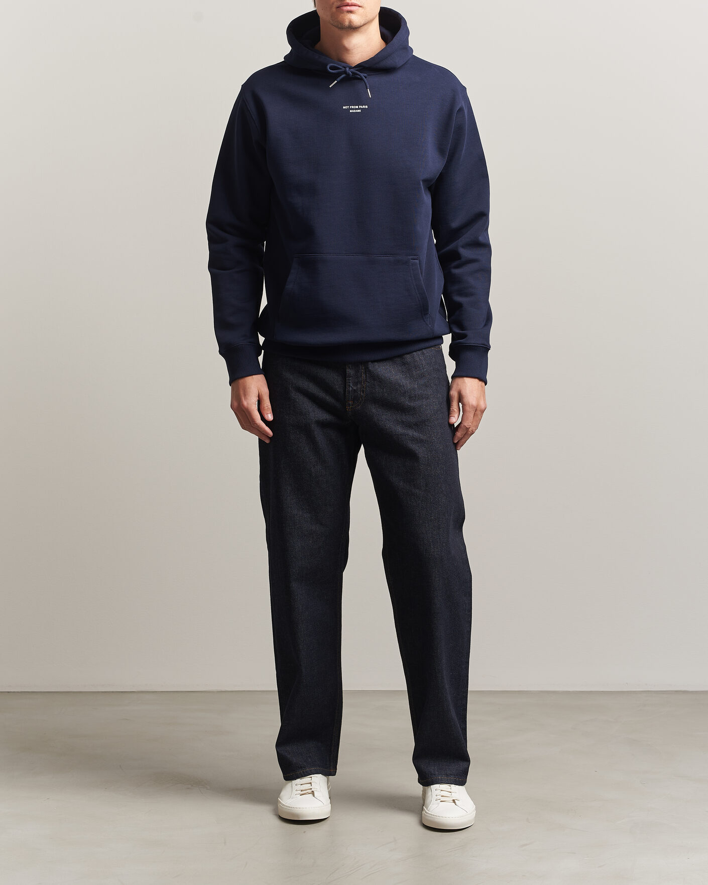 Hombres | Jerséis y prendas de punto | Drôle de Monsieur | Classic Slogan Hoodie Navy