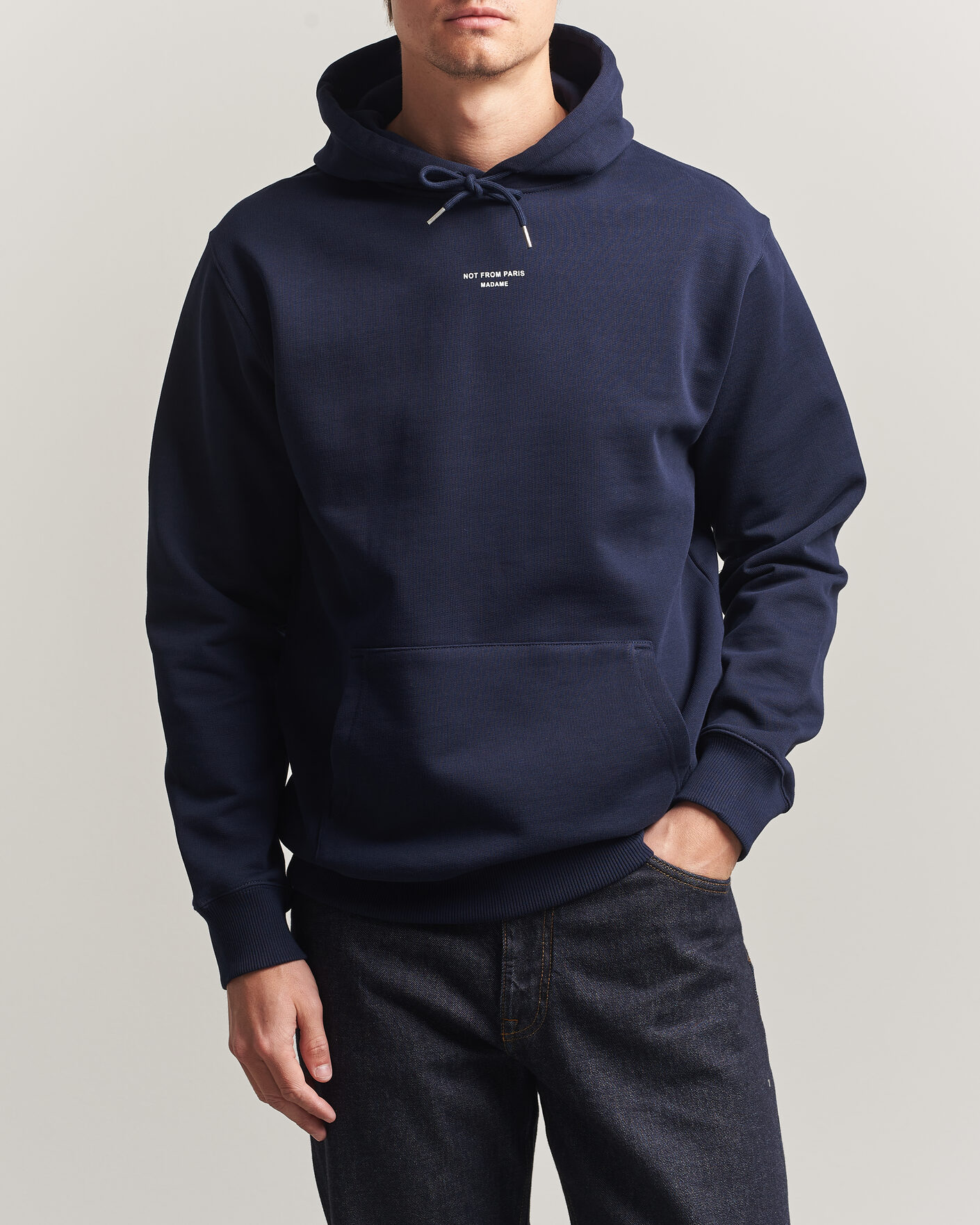 Hombres | Jerséis y prendas de punto | Drôle de Monsieur | Classic Slogan Hoodie Navy